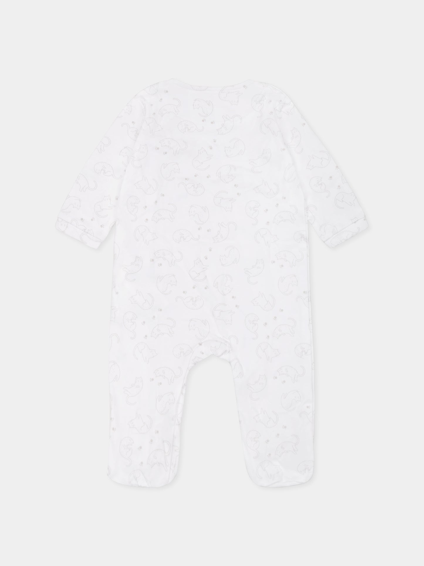 Set tutina bianco per neonati con gatto,Carrement Beau,Y30004 10P