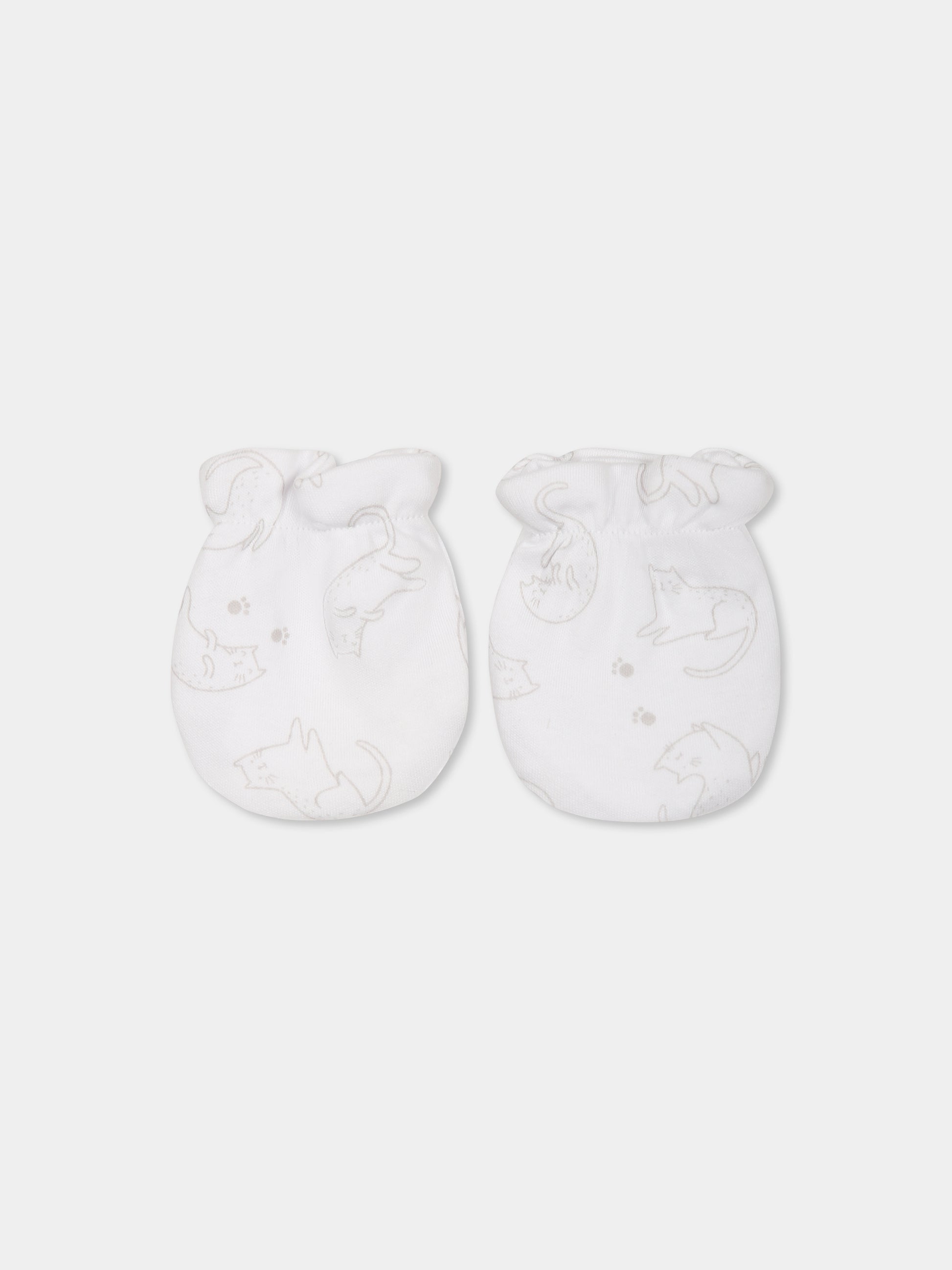 Set tutina bianco per neonati con gatto,Carrement Beau,Y30004 10P