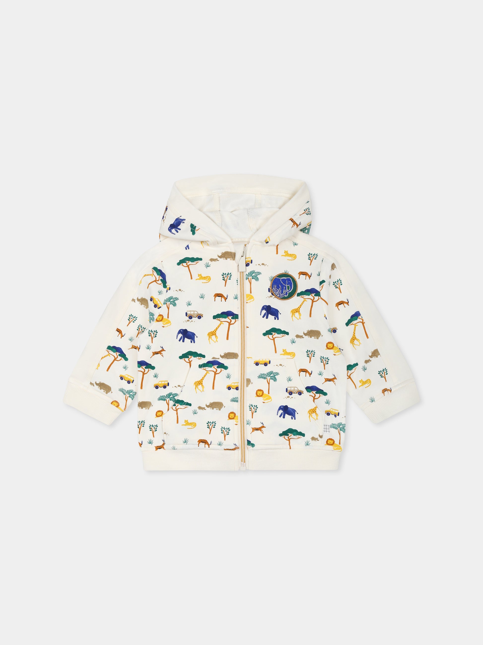 Felpa gialla per neonato con stampa savana,Carrement Beau,Y30128 519