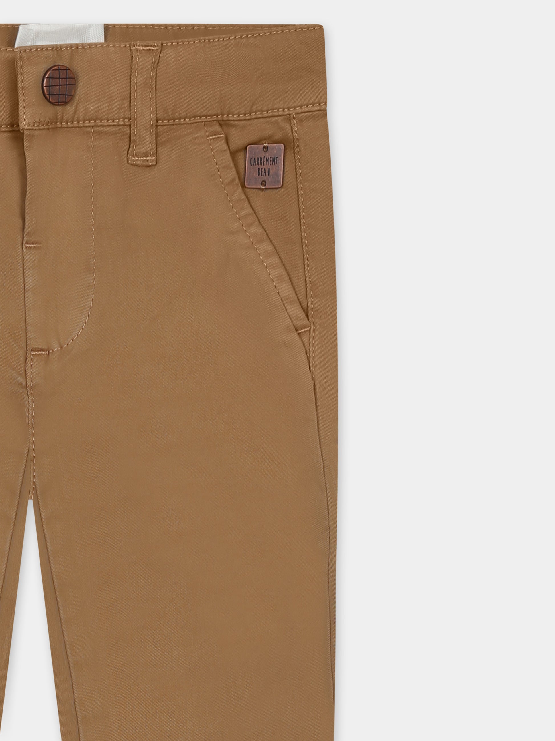 Pantaloni beige per neonato con logo,Carrement Beau,Y30141 262
