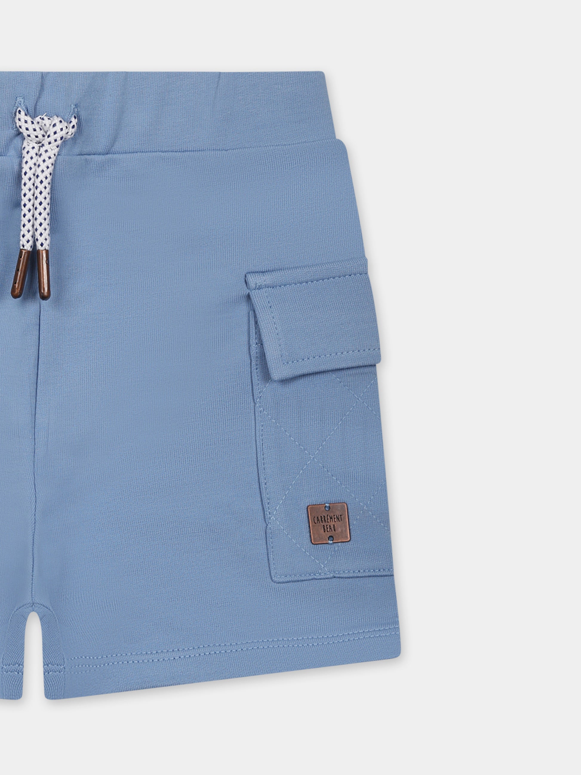 Shorts blu per neonato con logo,Carrement Beau,Y30146 822