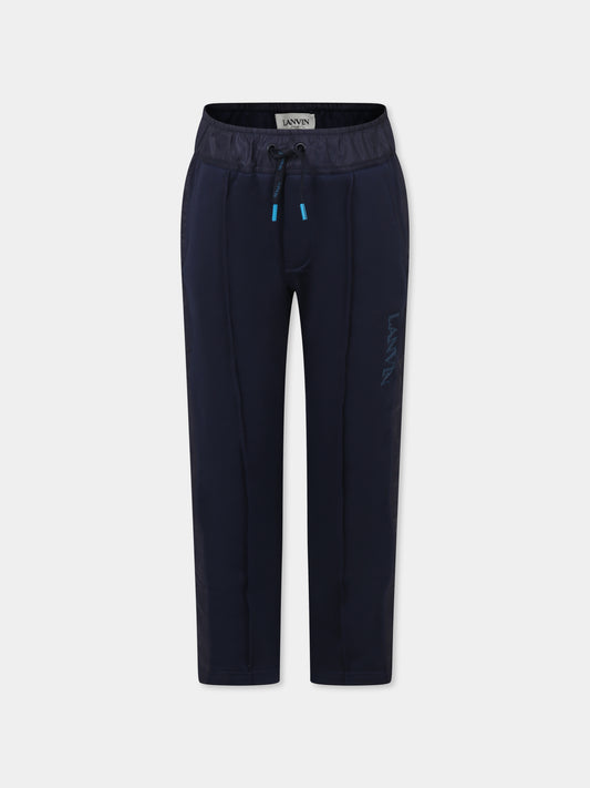 Pantaloni blu per bambino con logo,Lanvin Petite,N30075 84H