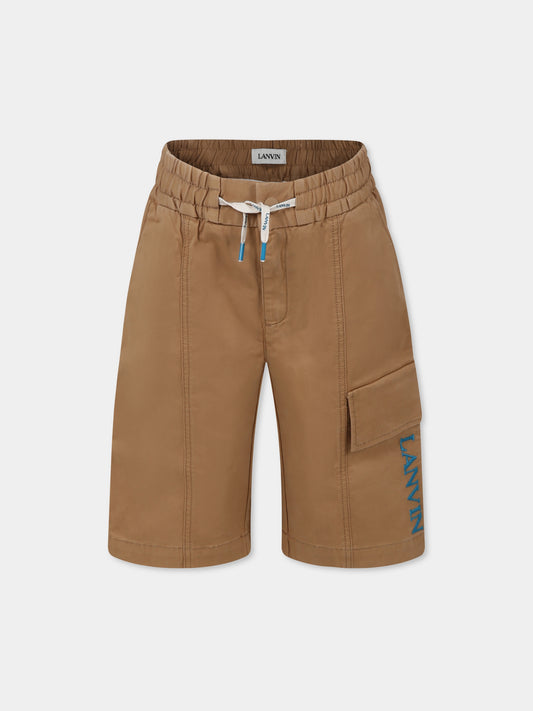 Shorts beige per bambino con logo,Lanvin Petite,N30081 280