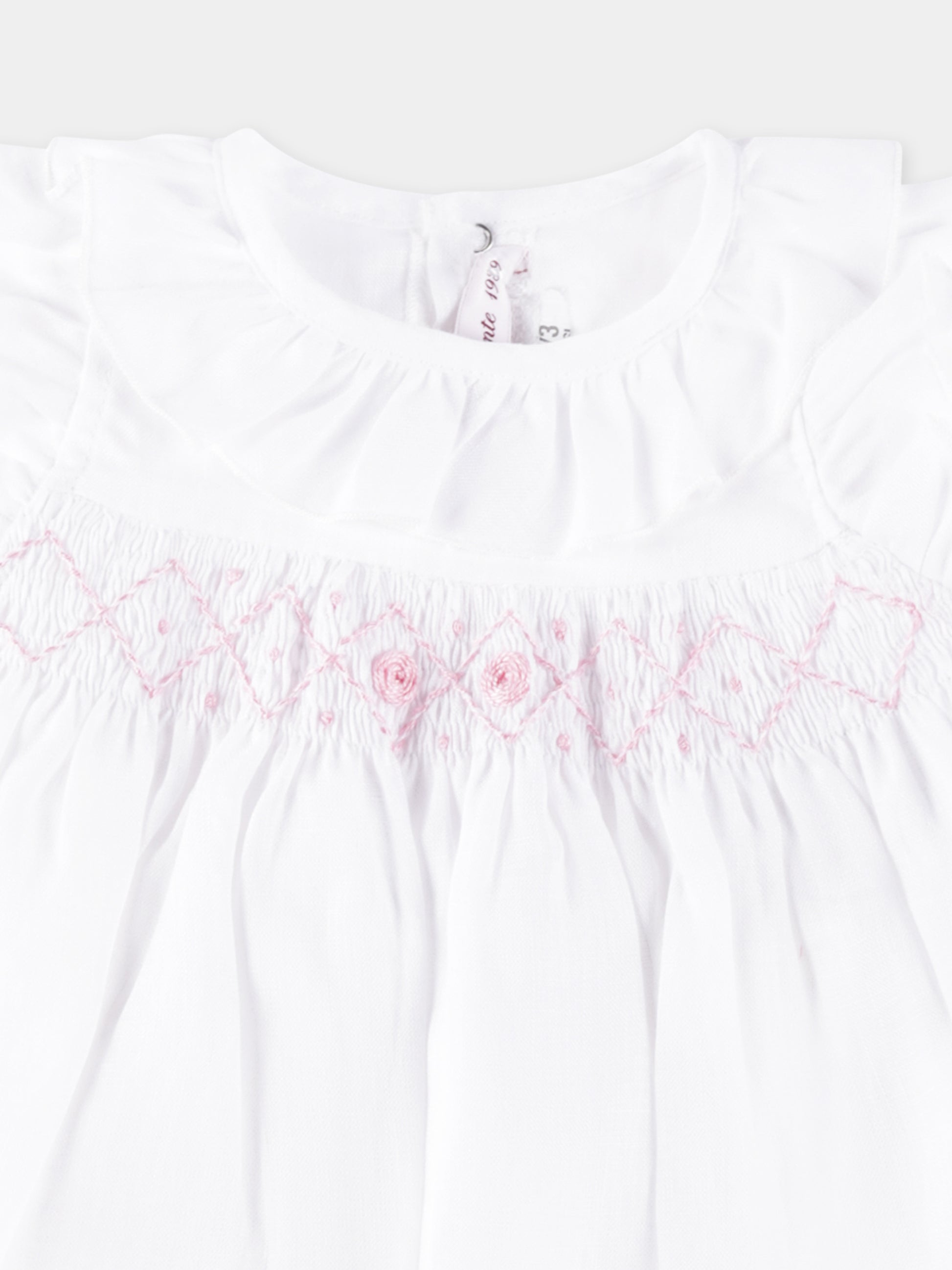 Pagliaccetto bianco per neonata con ricamo,Mercadante 1939,MP006 BIANCO