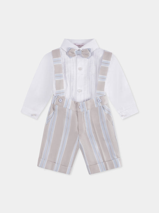 Completo beige per neonato con papillon,Mercadante 1939,M011 UNICO