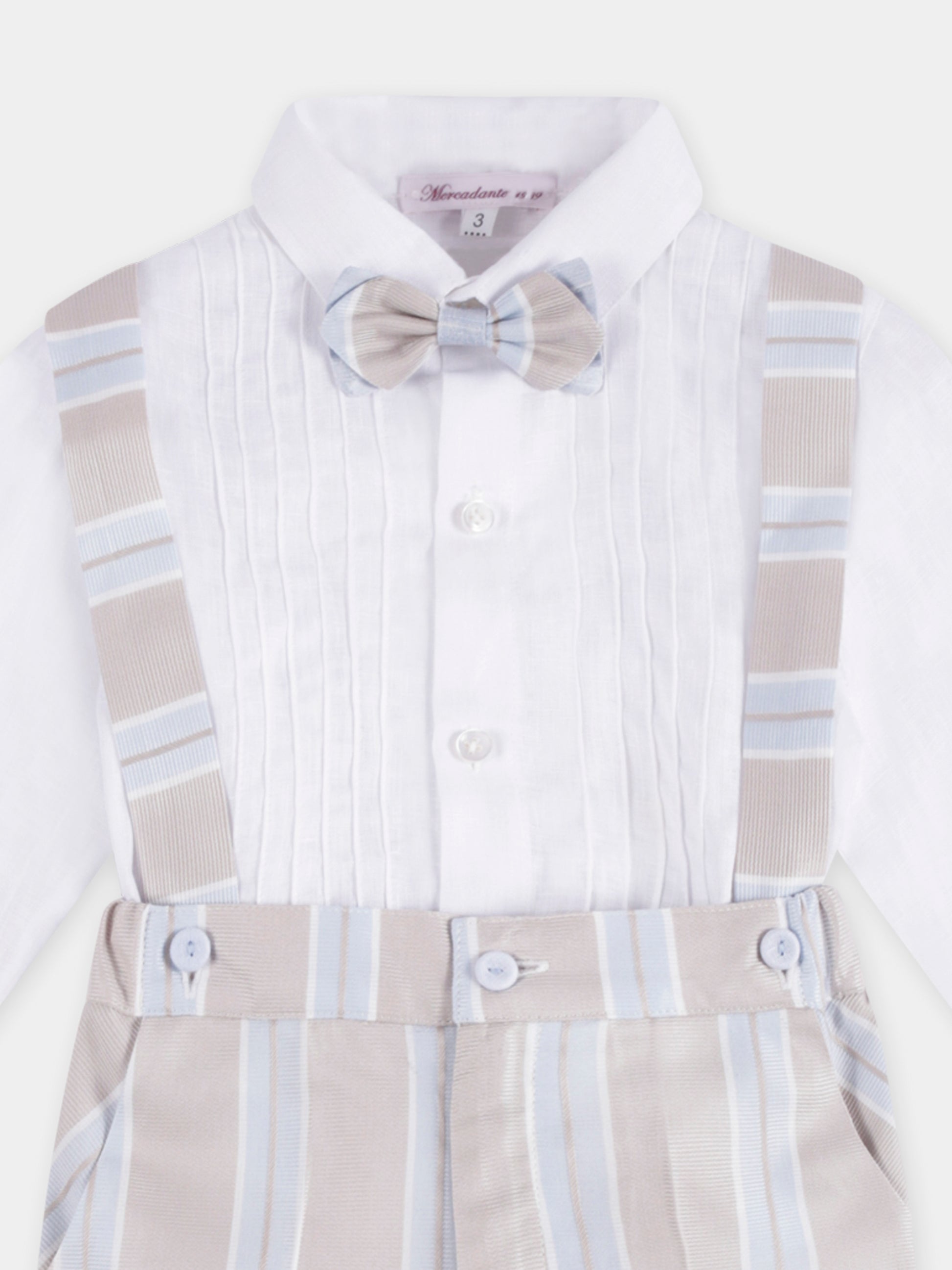 Completo beige per bambino con papillon,Mercadante 1939,M011 UNICO