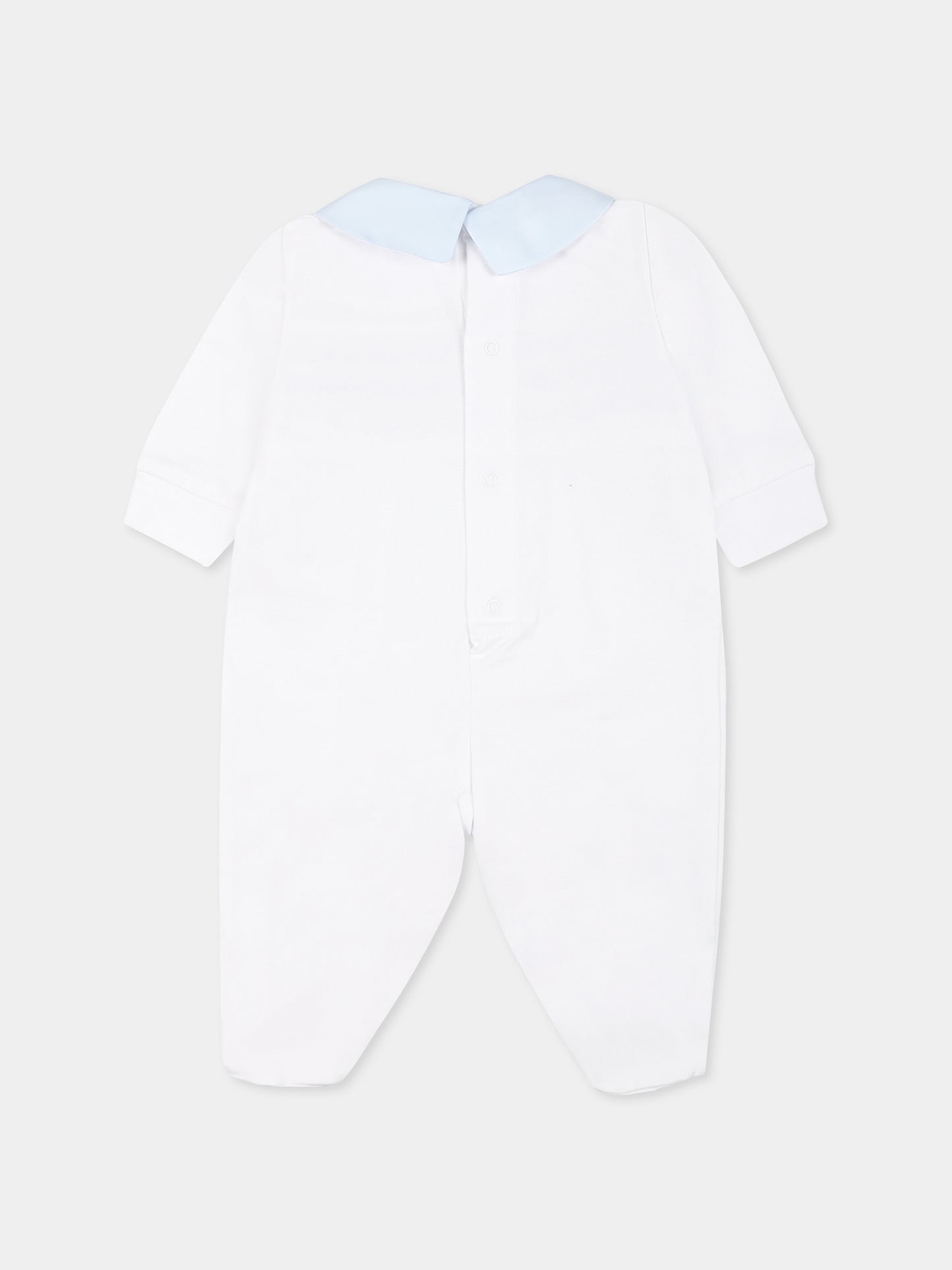 Tutina bianca per neonato con ricami,Mercadante 1939,MT037 BIA/CEL