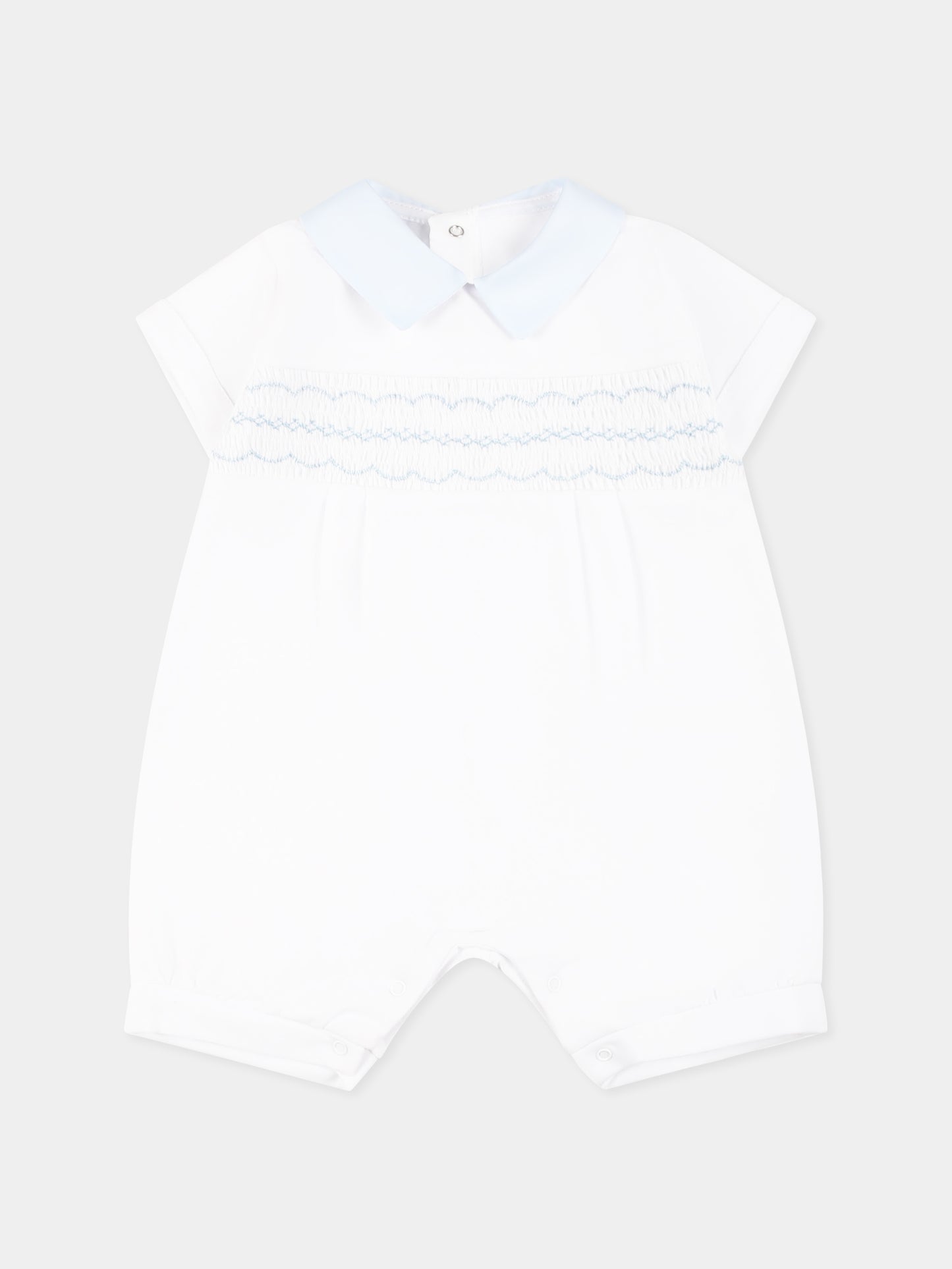 Pagliaccetto bianco per neonato con ricami