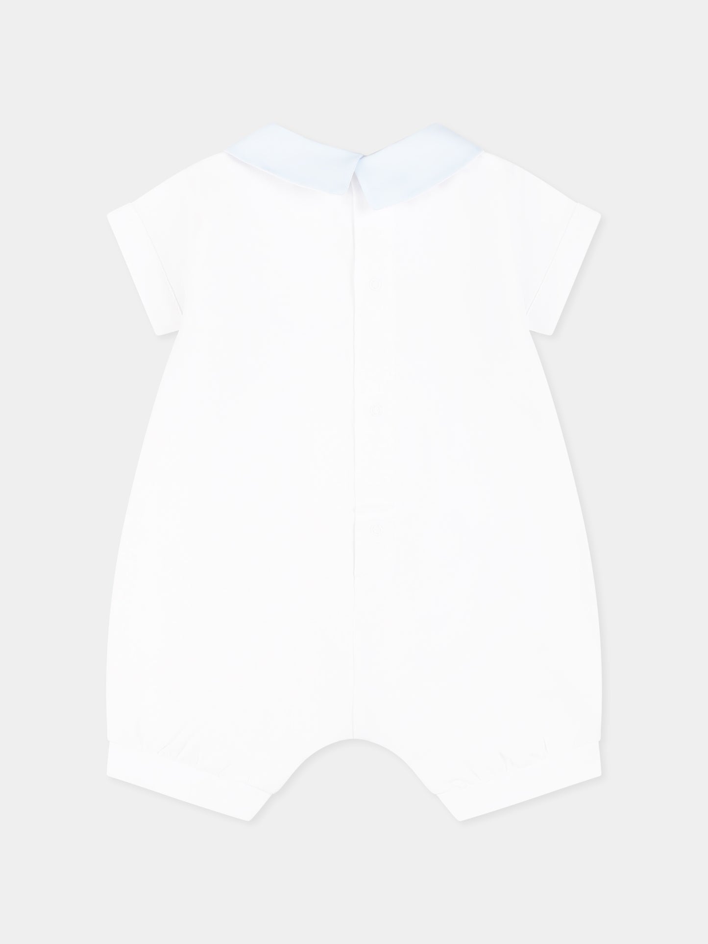 Pagliaccetto bianco per neonato con ricami