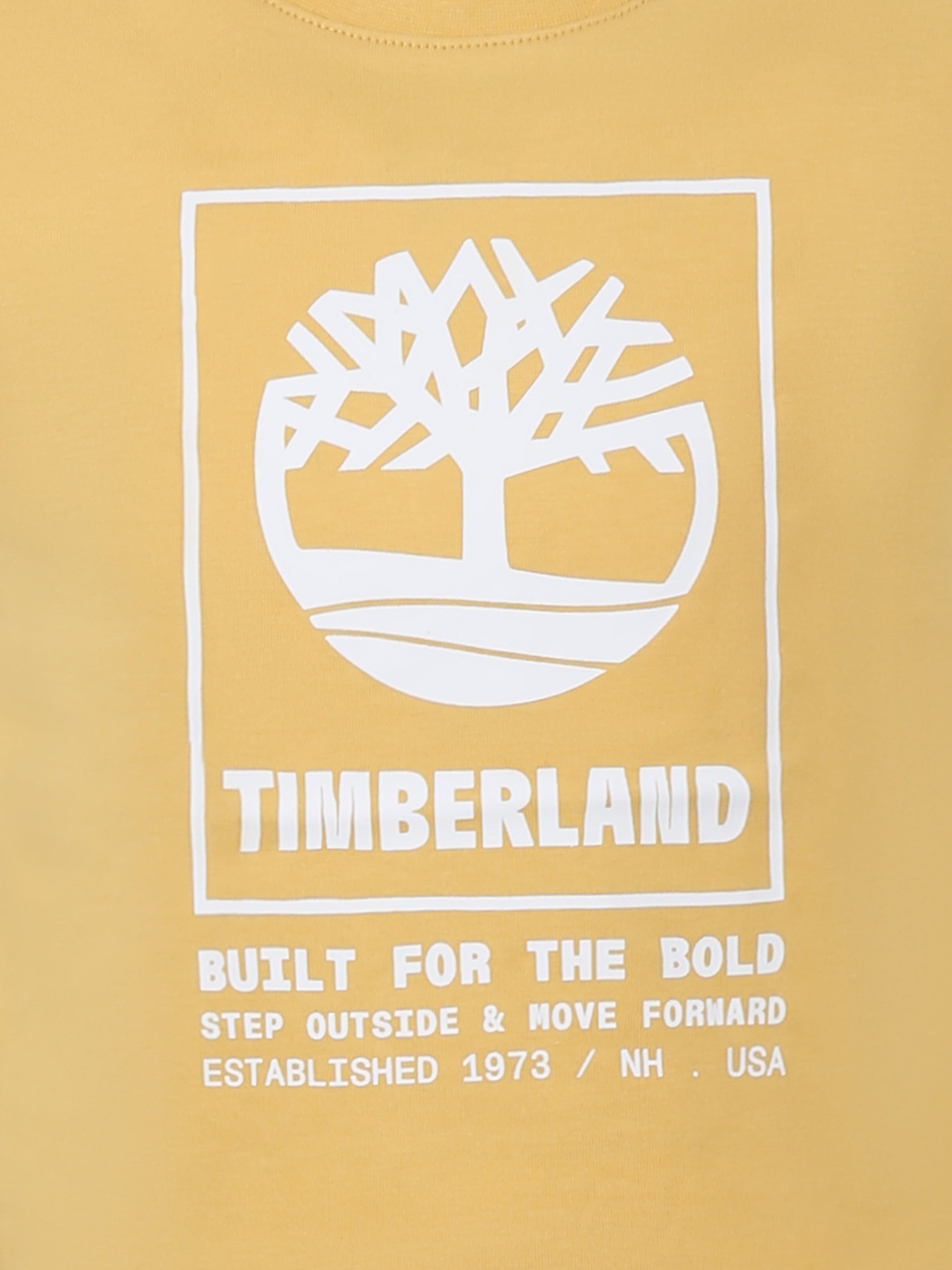 T-shirt gialla per bambino con logo,Timberland,T60082 58C