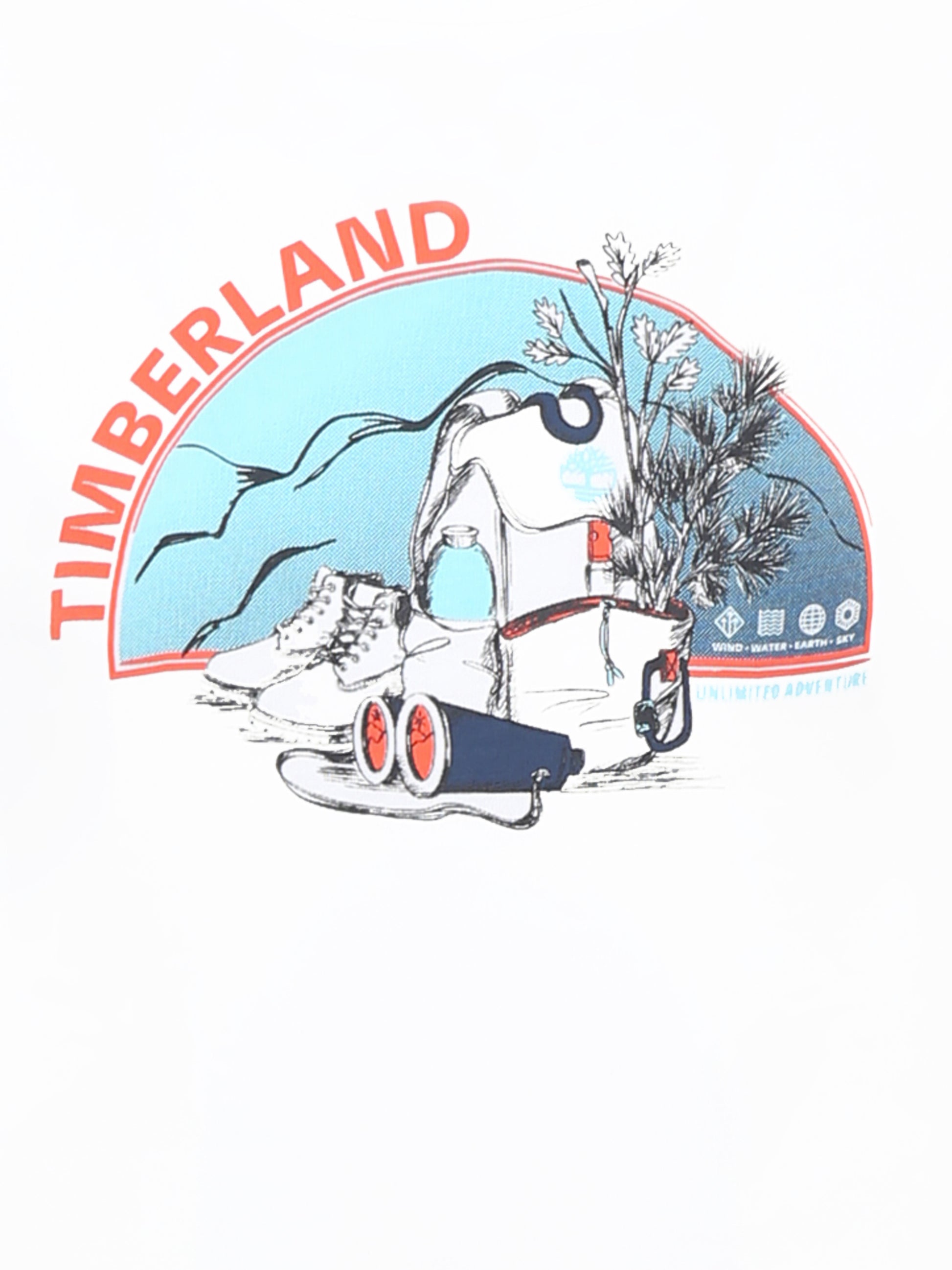 T-shirt bianca per bambino con logo e stampa,Timberland,T60142 10P