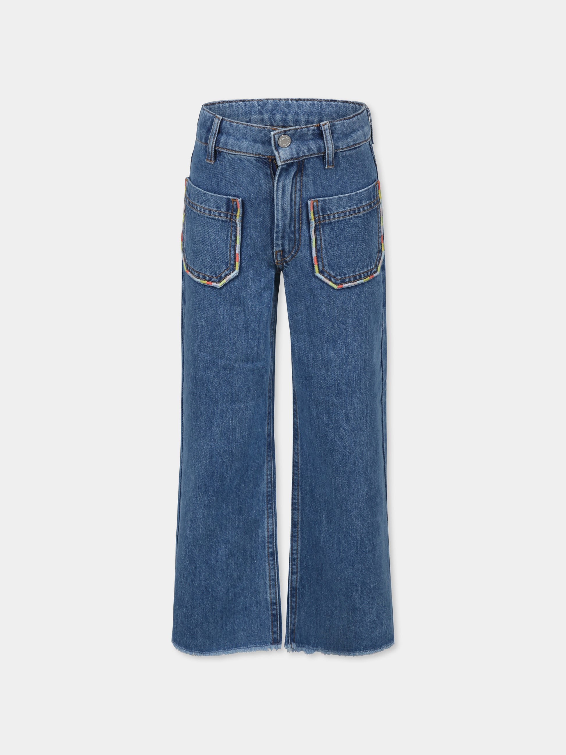 Jeans denim per bambina con logo e sole,Sonia Rykiel Paris,A00166 Z27