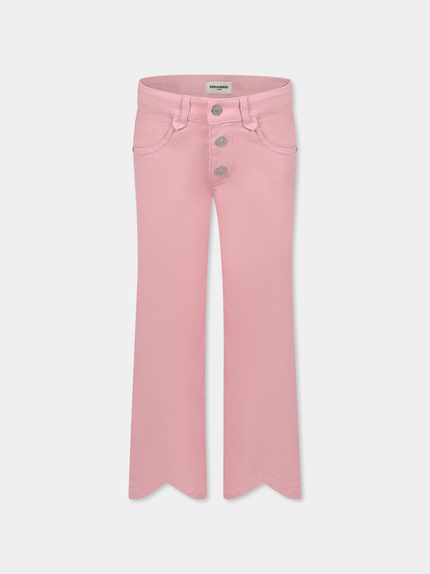 Jeans rosa per bambina con logo,Sonia Rykiel Paris,A00167 45T