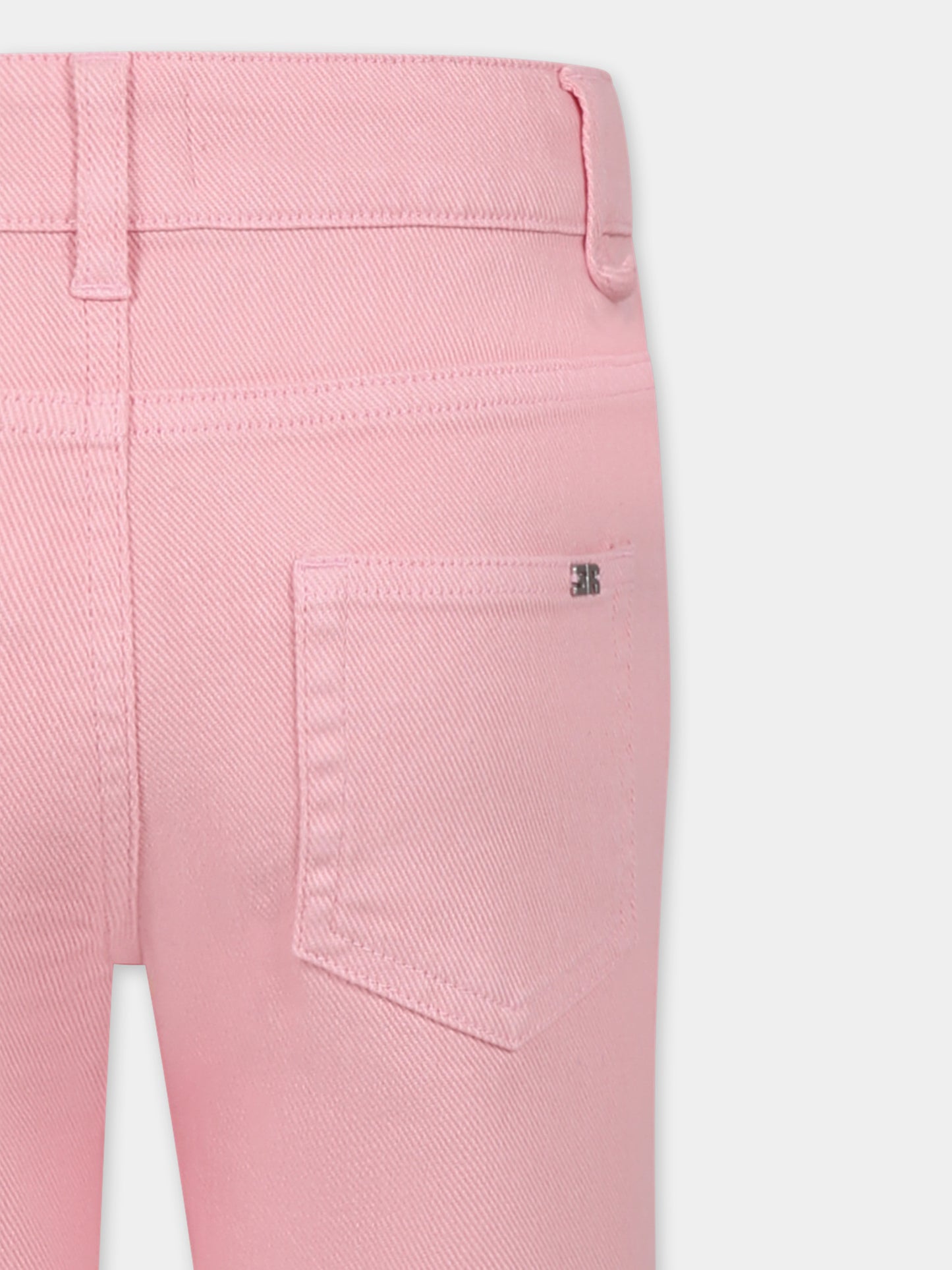 Jeans rosa per bambina con logo,Sonia Rykiel Paris,A00167 45T