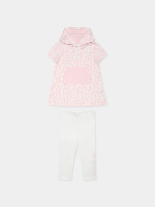 Completo rosa per neonata con logo all over,Marc Jacobs,W60156 475