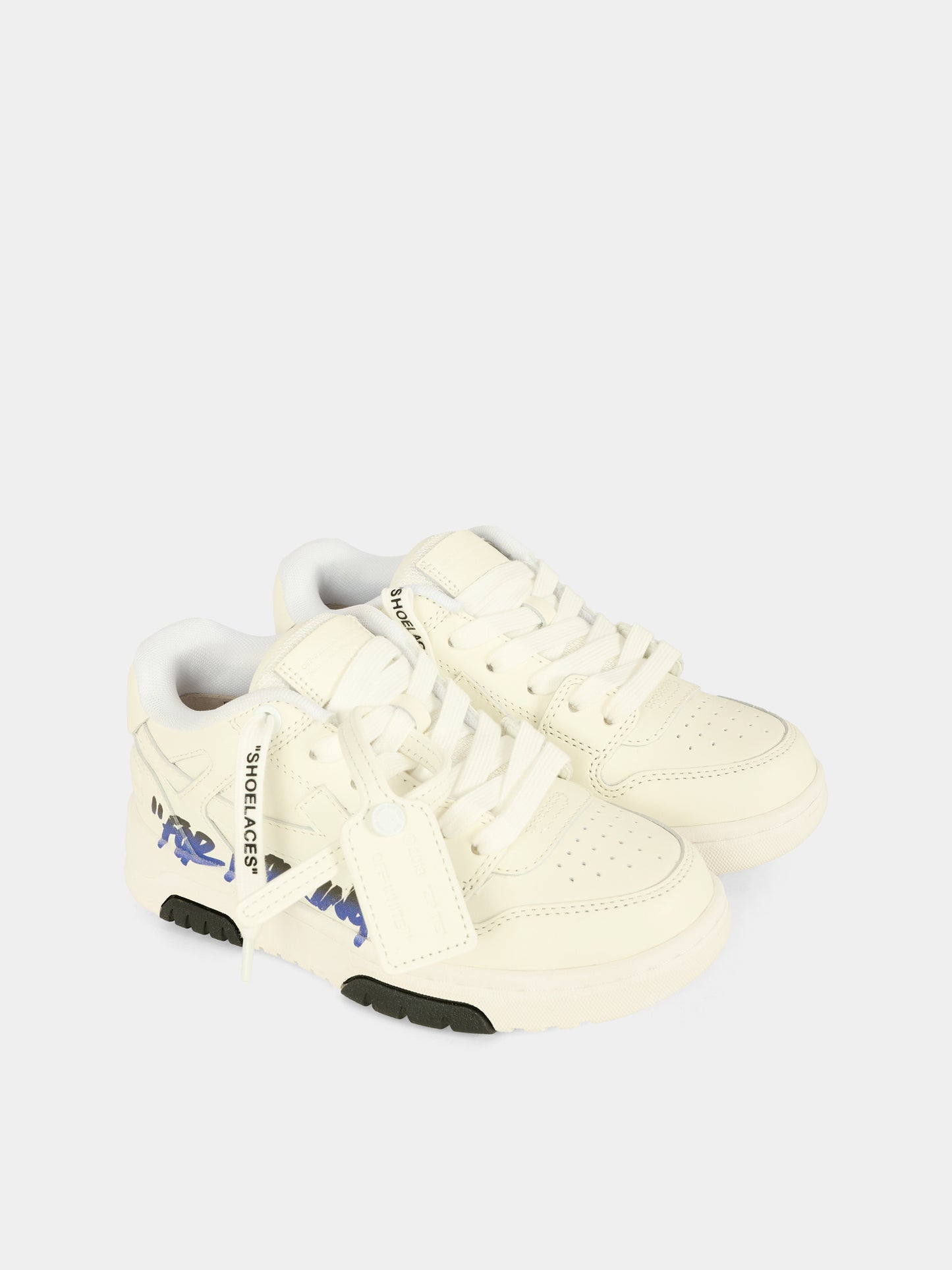 Sneakers Out of Office bianche per bambino con freccia,Off White,OBIA011F25LEA0020149