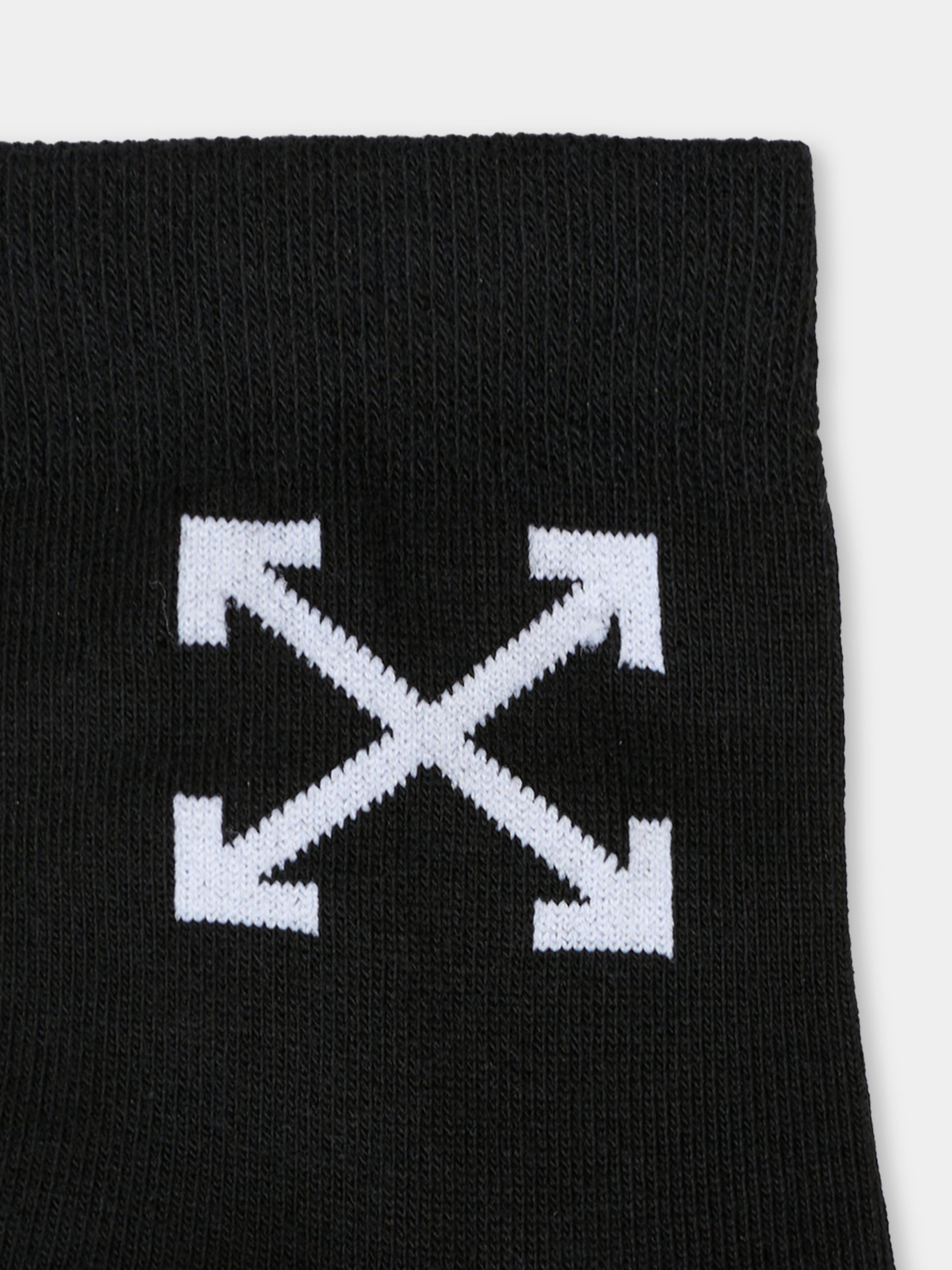 Calze nere per bambini con frecce bianche,Off White,OBRA004C99KNI0011001