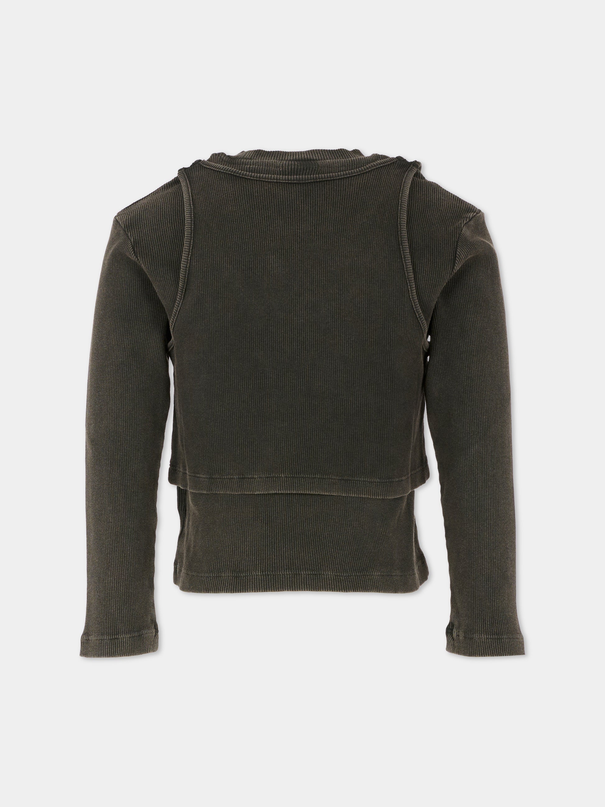 T-shirt crop grigia per bambina con logo,Off White,OGAB00BF25JER0010701