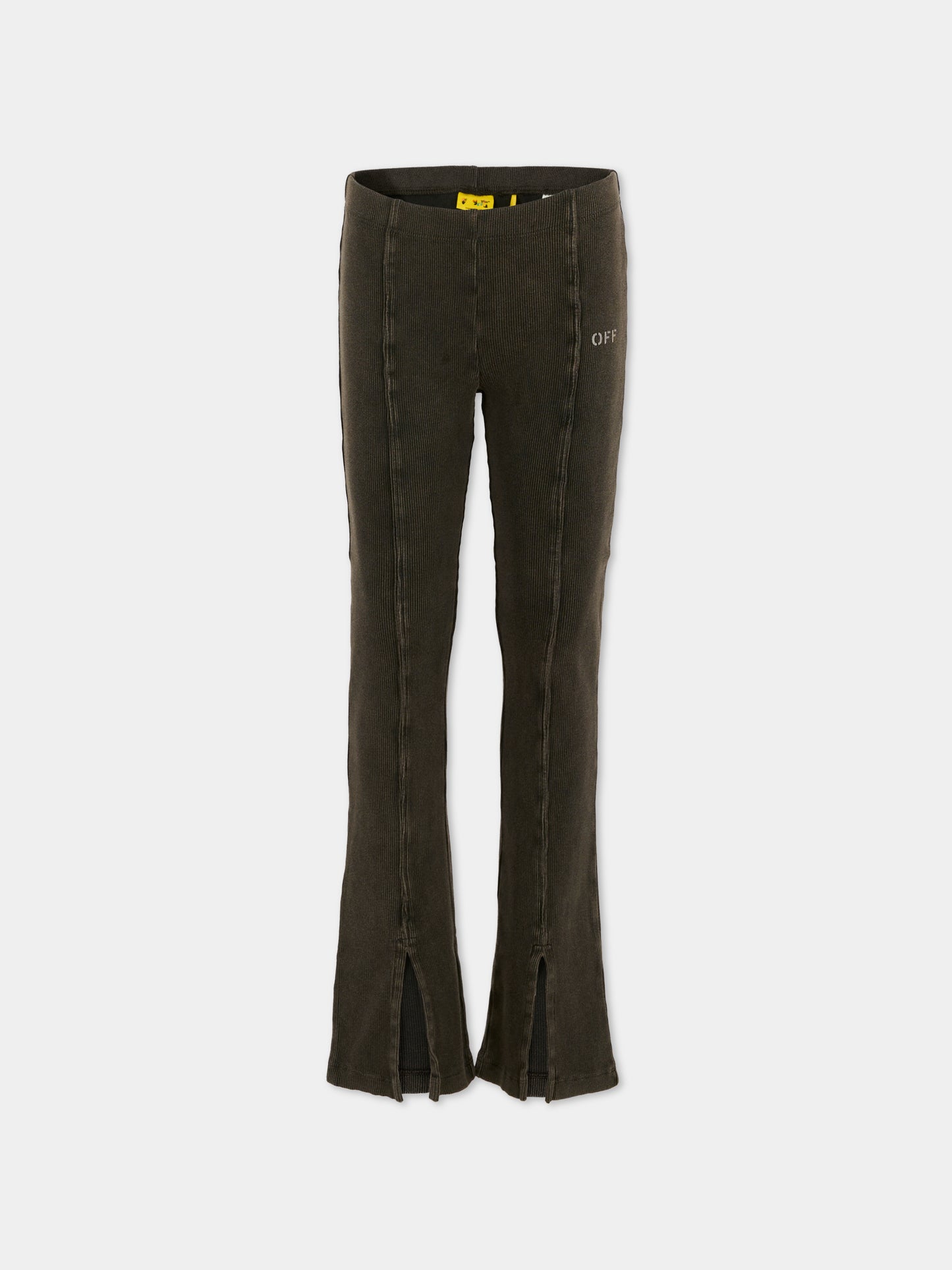 Leggings grigi per bambina con logo,Off White,OGCA009F25JER0010701