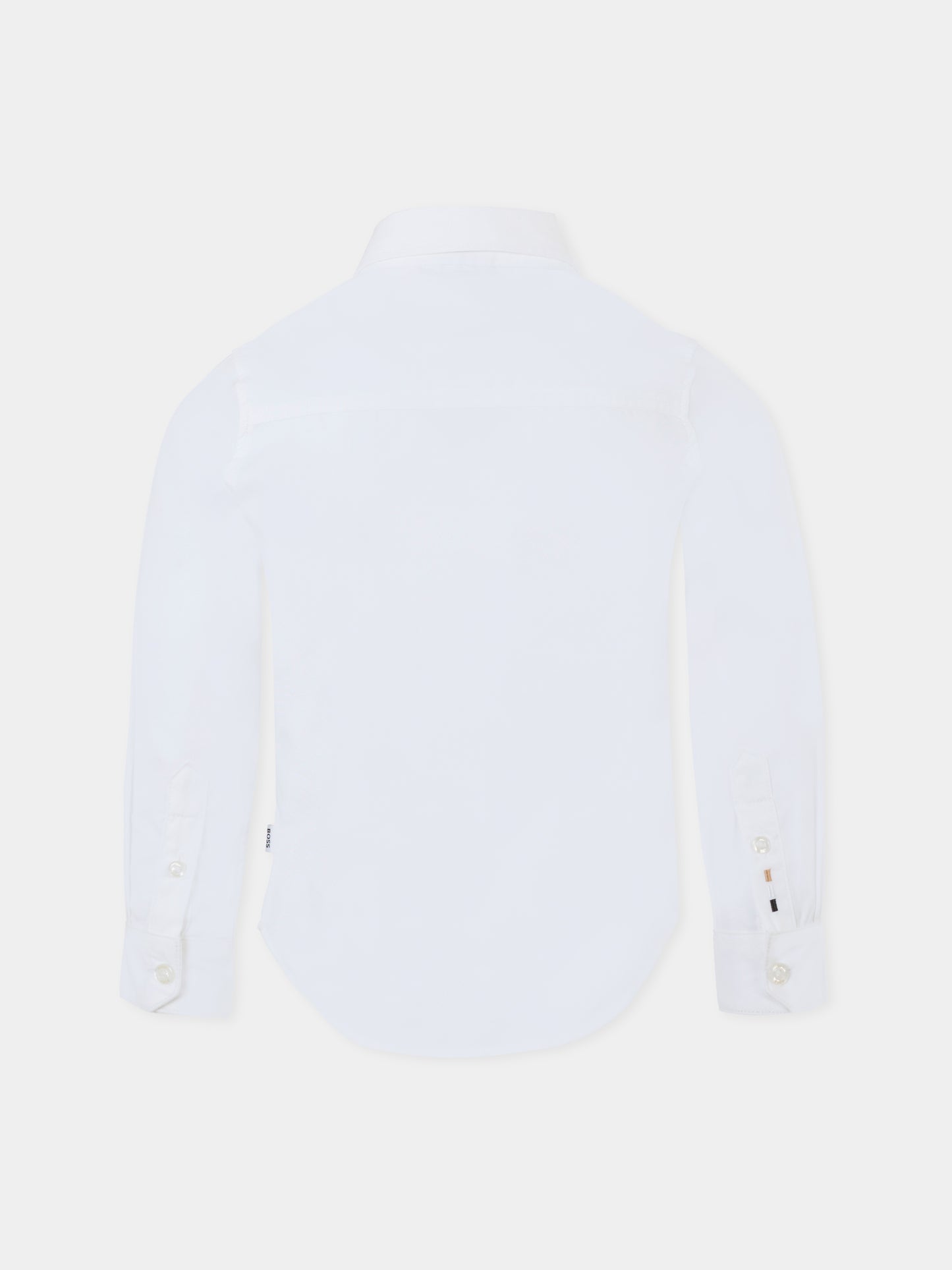 Camicia bianca per bambino con logo nero,Boss,J52675 N50