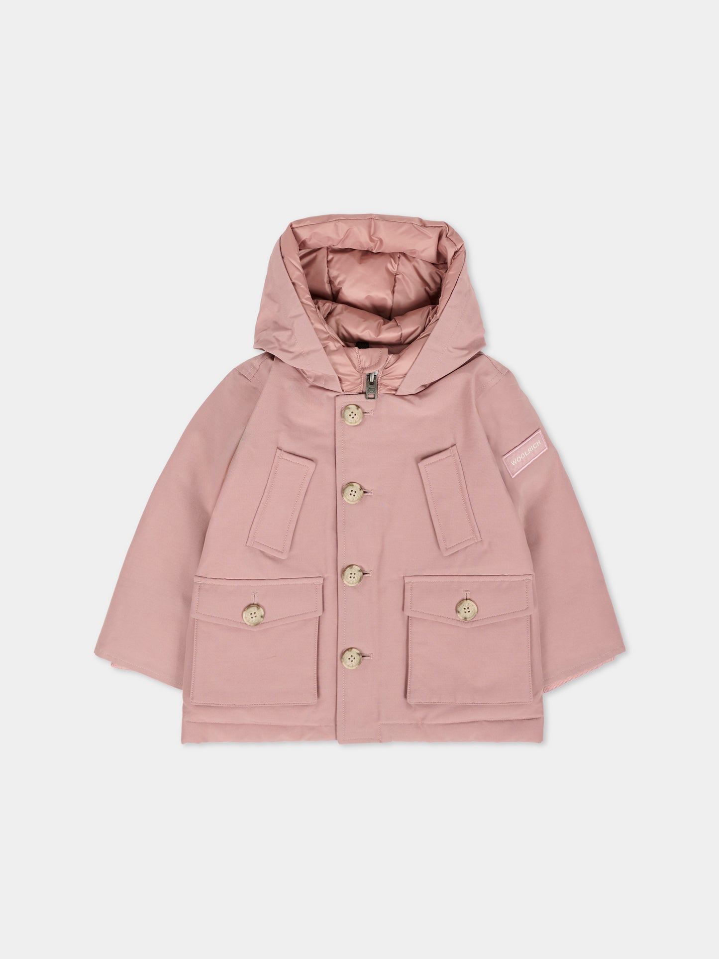 Parka rosa My First No Fur per neonata con logo,Woolrich Kids,CFWKOU0484MRUT0641 - UT0641 - WDR