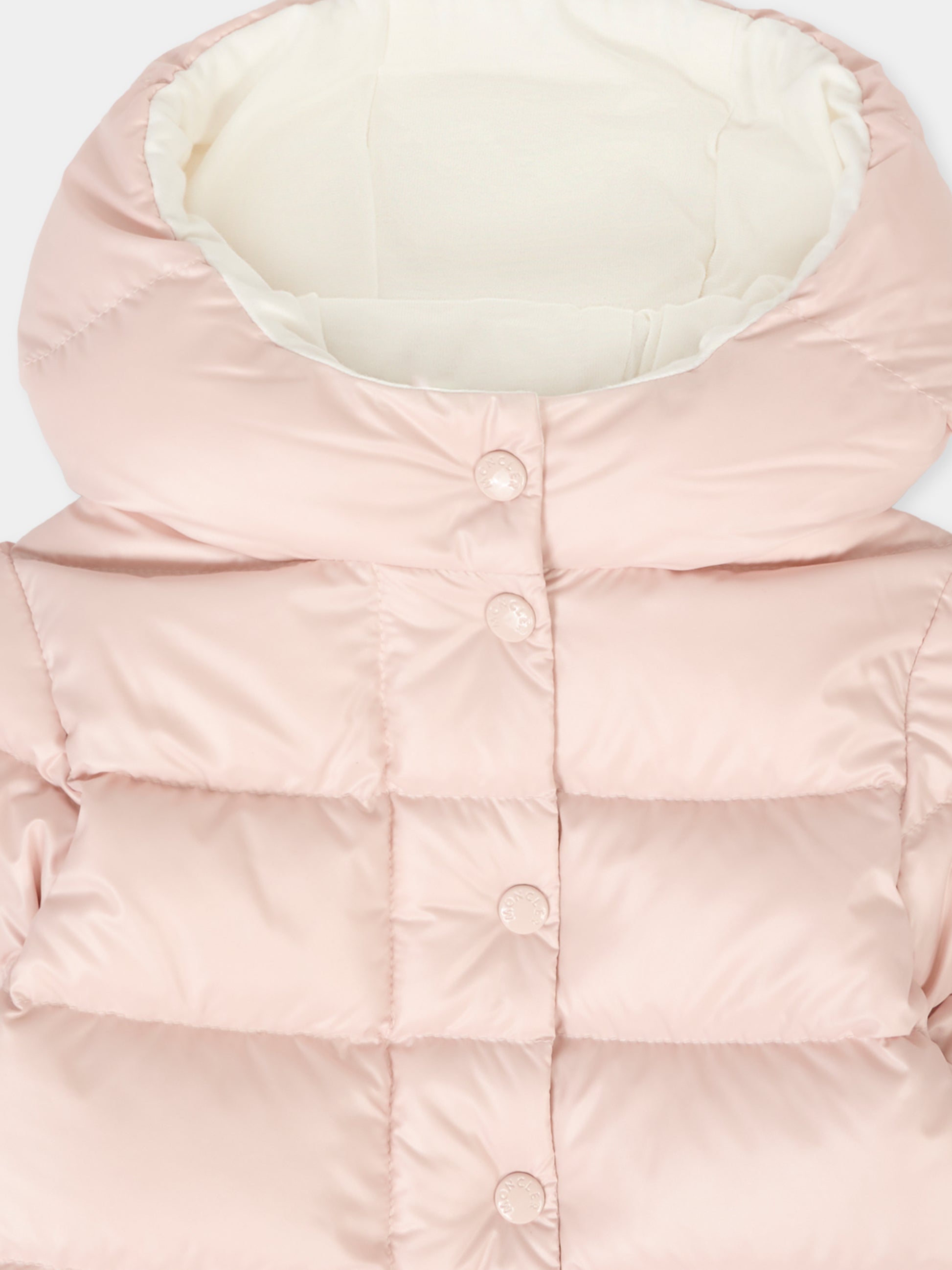 Piumino Tazui rosa per neonata con logo,Moncler Kids,K2951 1A00036 597YX 50X
