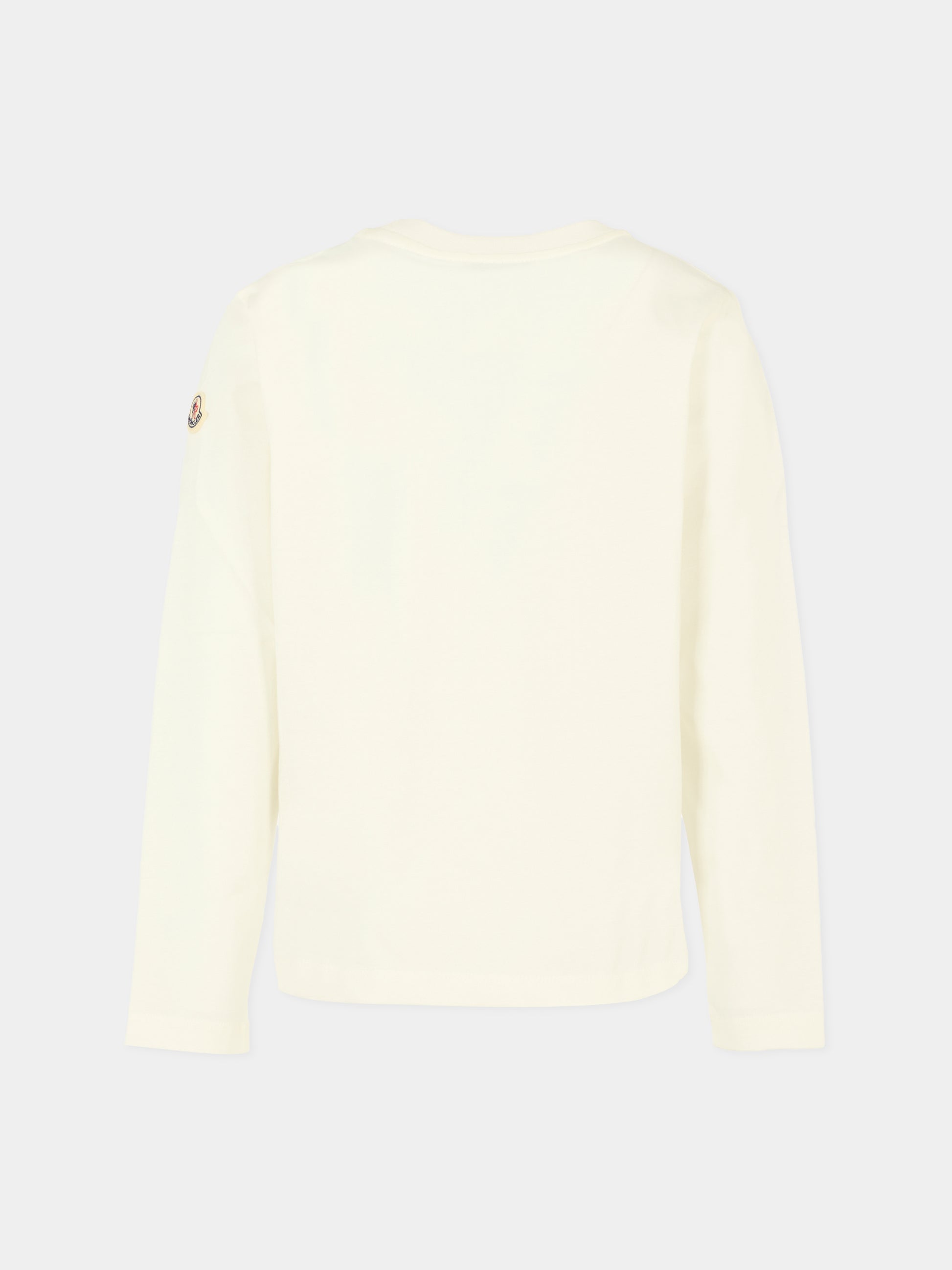 T-shirt bianca per bambino con logo,Moncler Kids,K2954 8D00003 89AFV 034