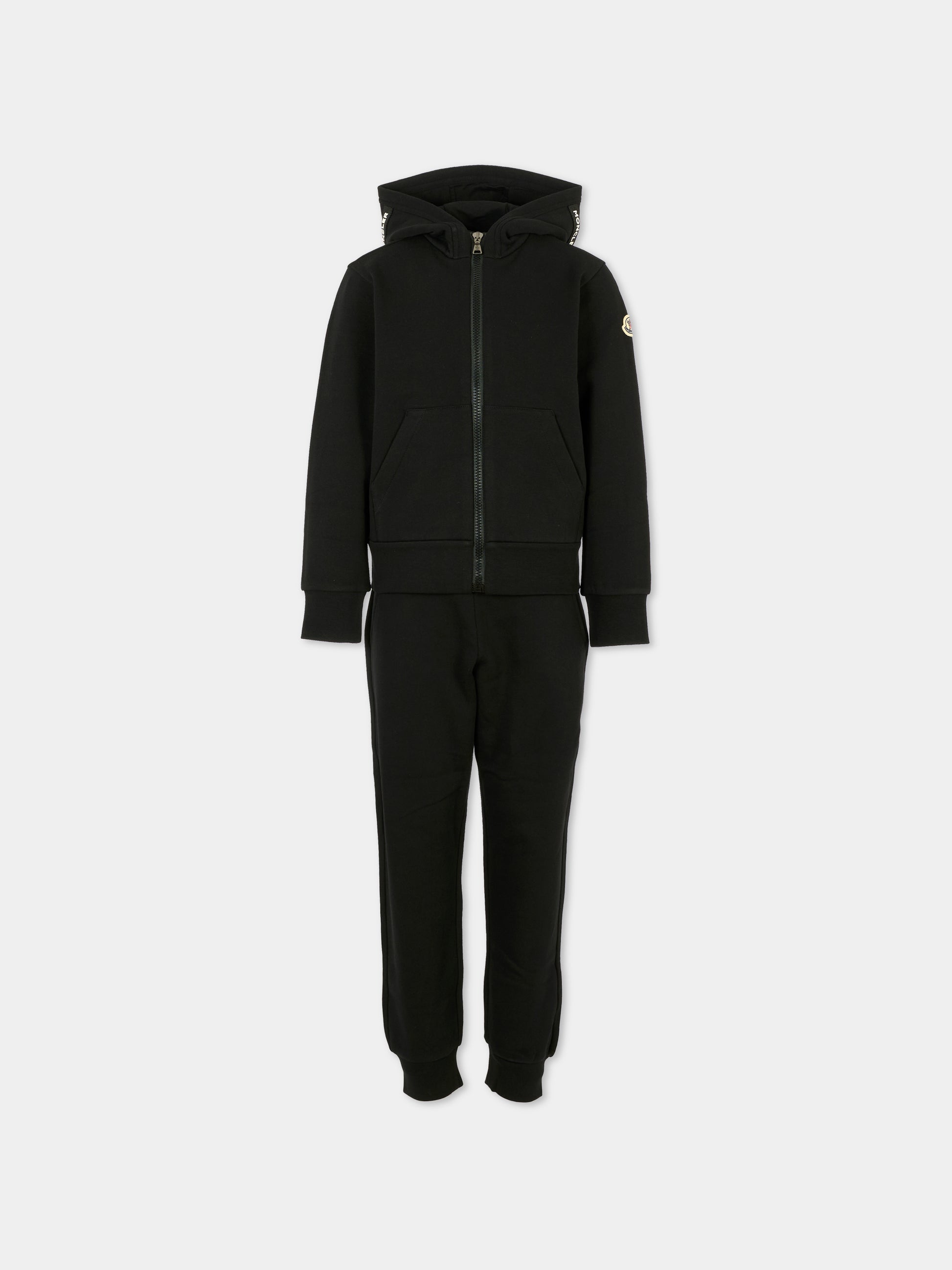 Completo nero per bambino con logo,Moncler Kids,K2954 8M00008 899PS 999