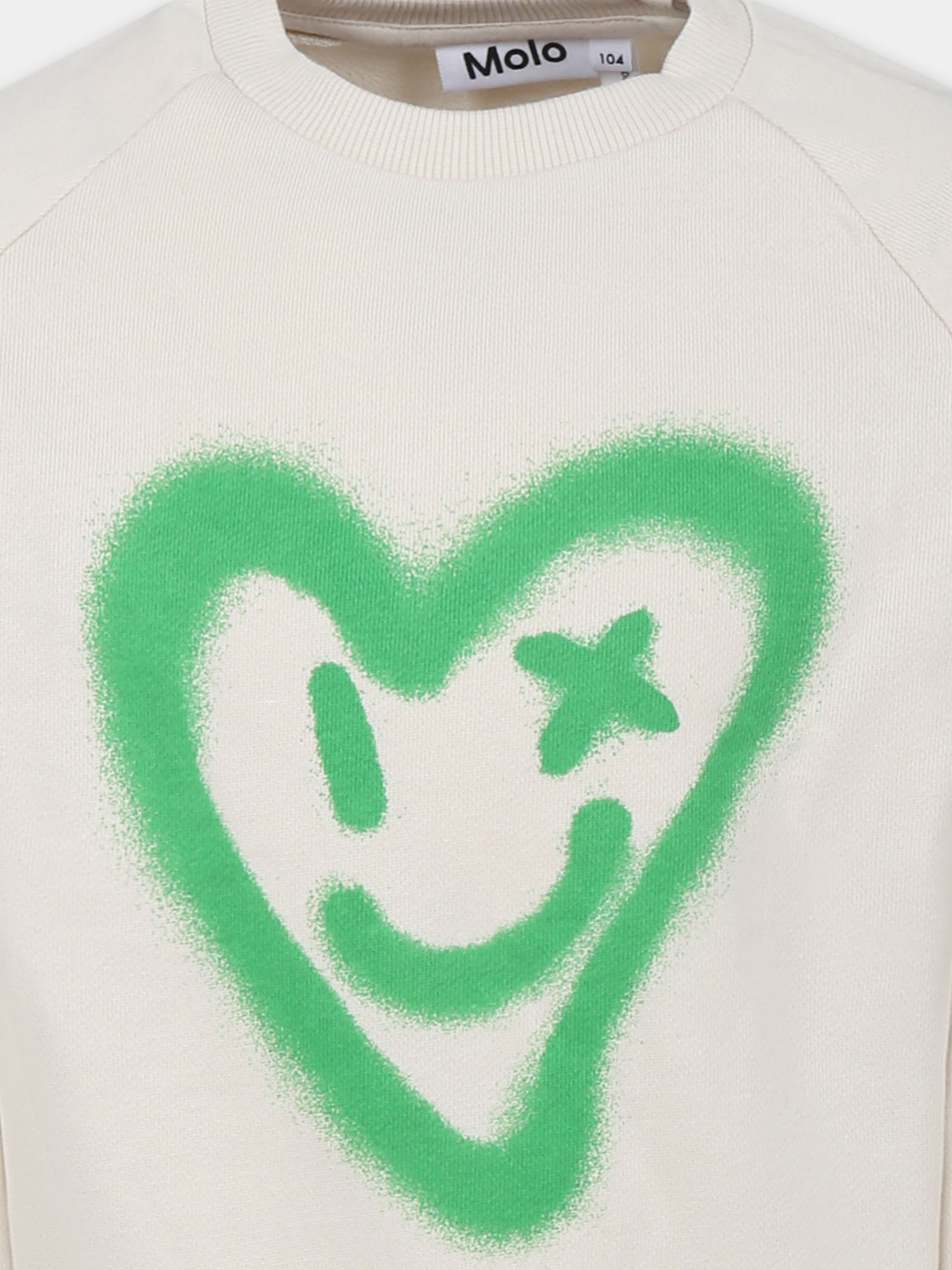 Felpa avorio per bambina con cuore,Molo,4S25J201 3922