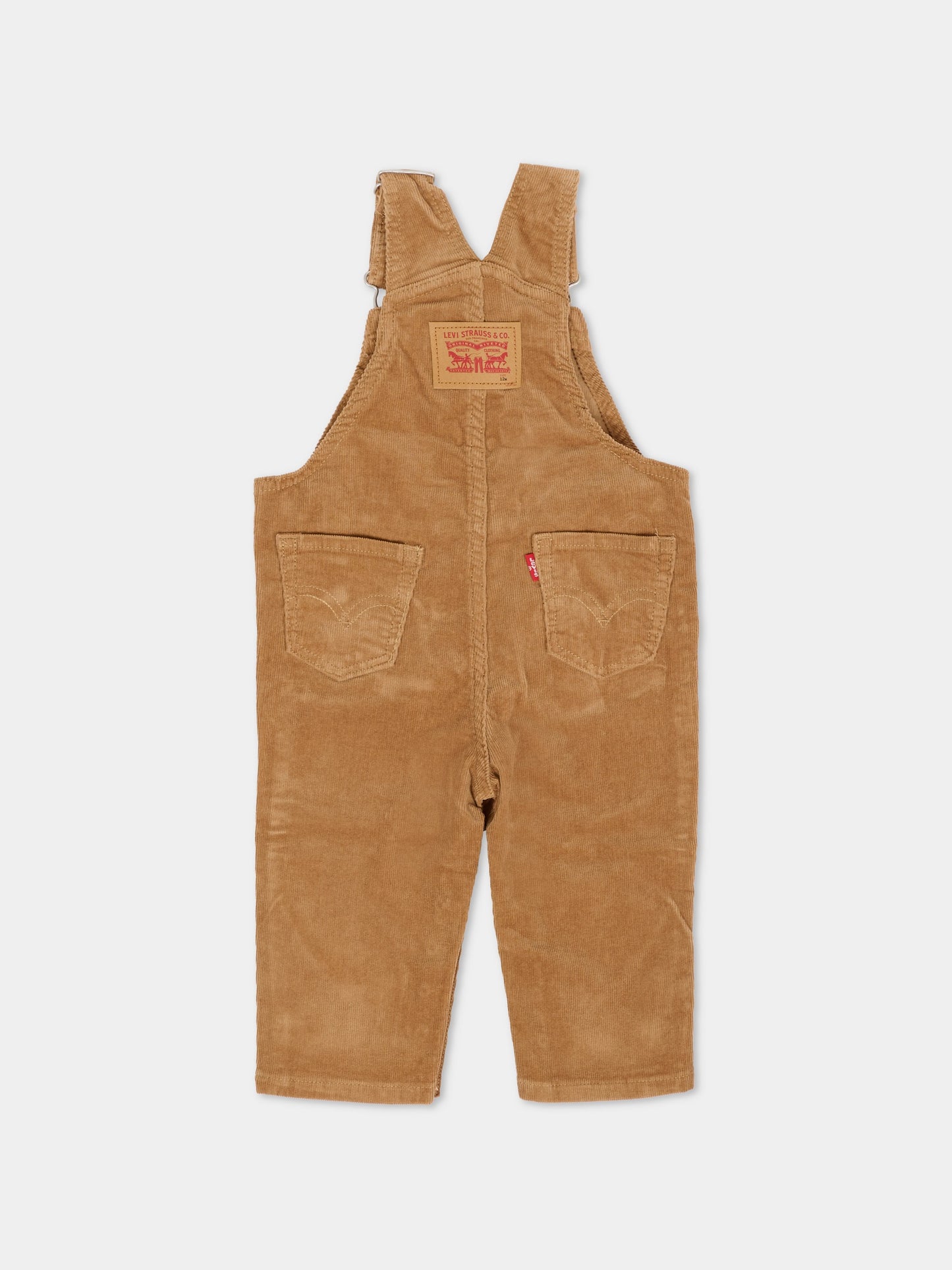 Salopette beige per neonato con logo,Levi's Kids,6EJ335 J62