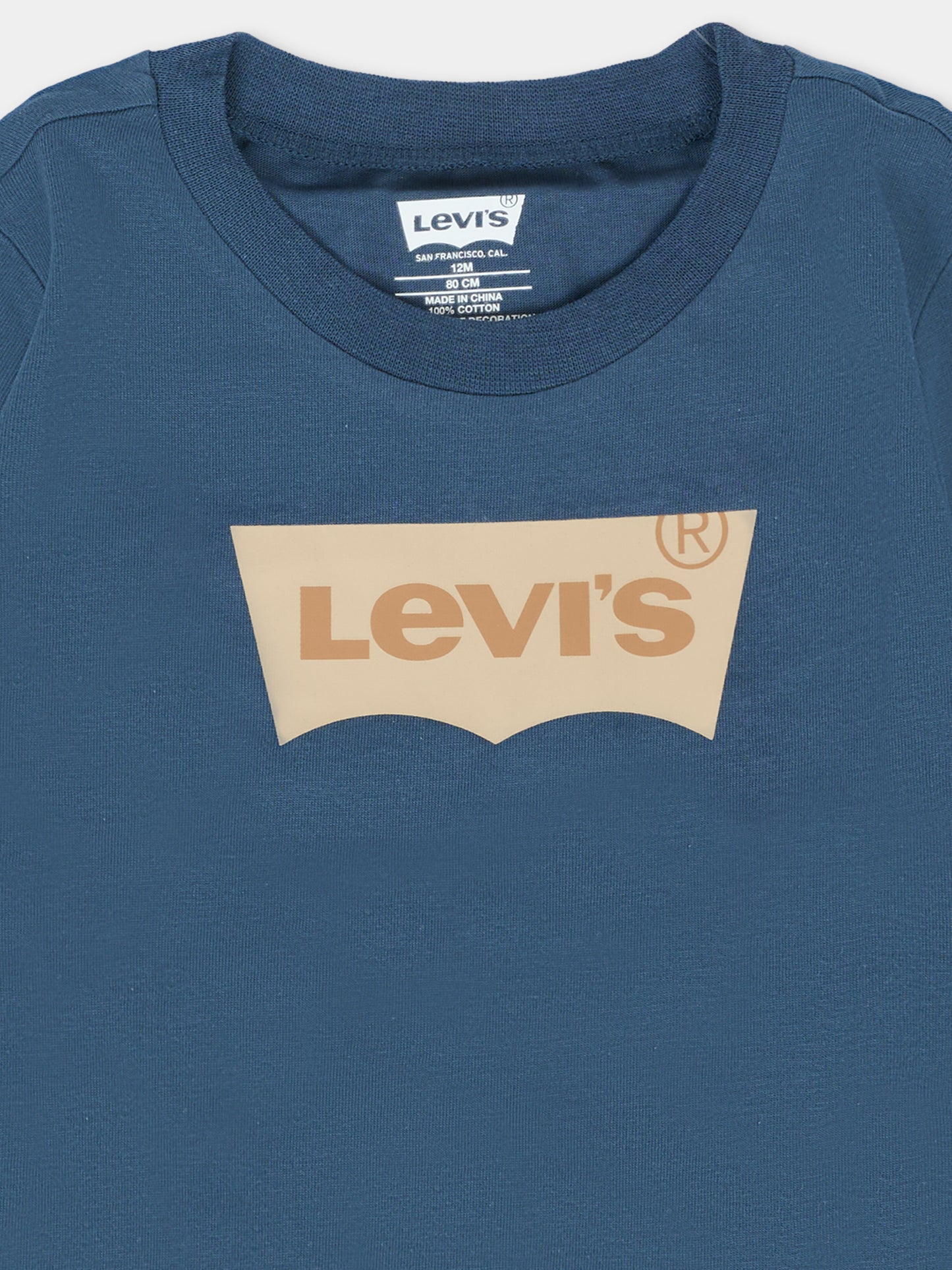 T-shirt blu per neonato con logo,Levi's Kids,6E8157 UF3