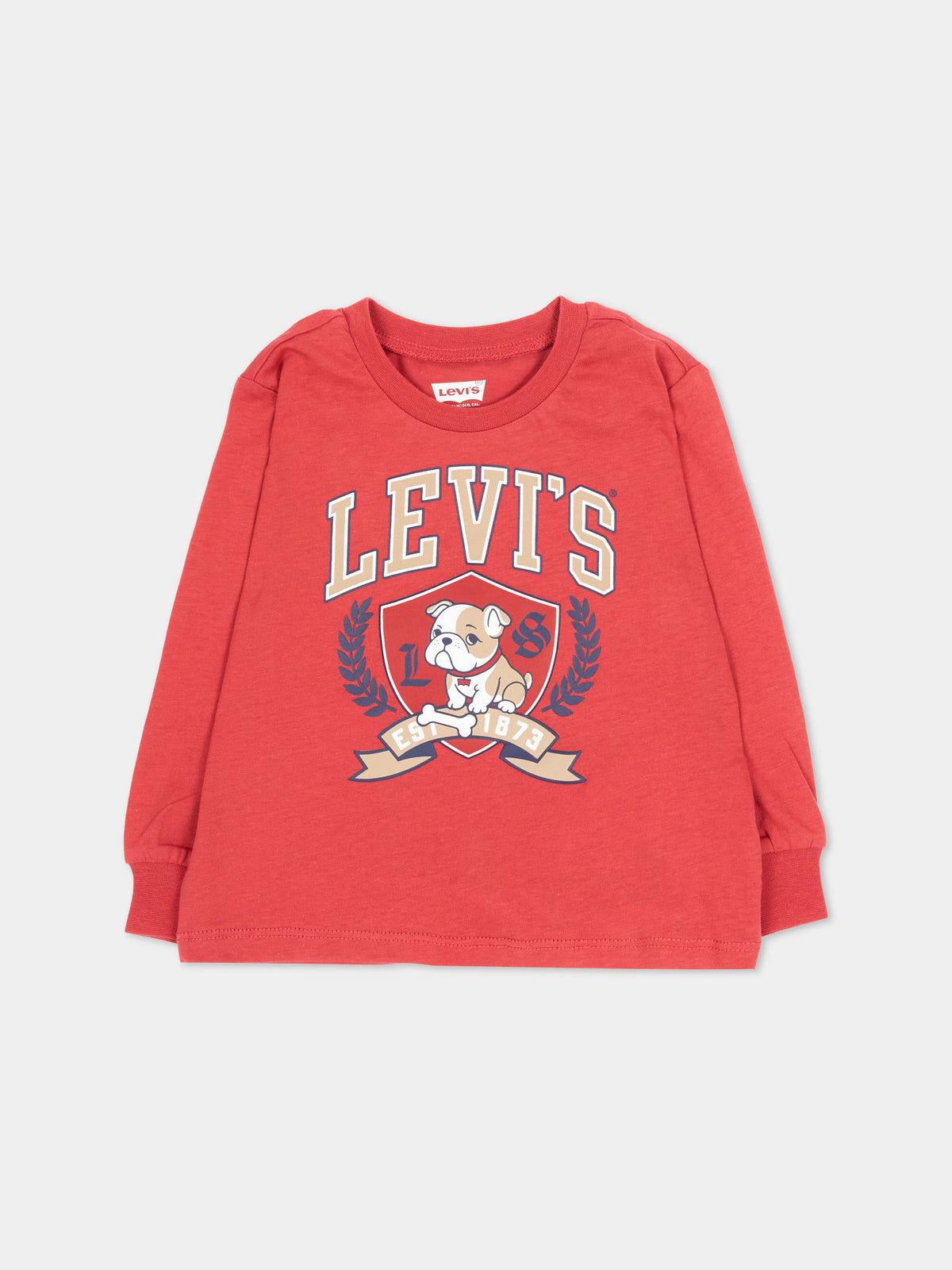 Red T-shirt for baby boy with logo