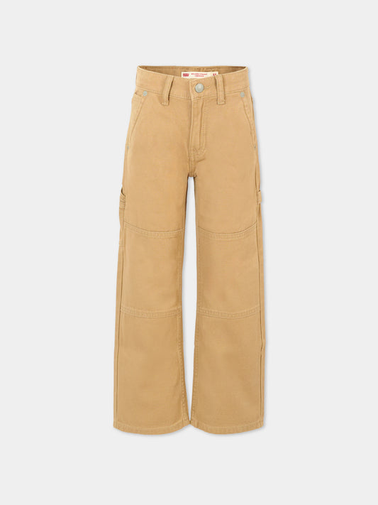 Pantaloni beige 555 per bambino con patch logato,Levi's Kids,EN807 Y16