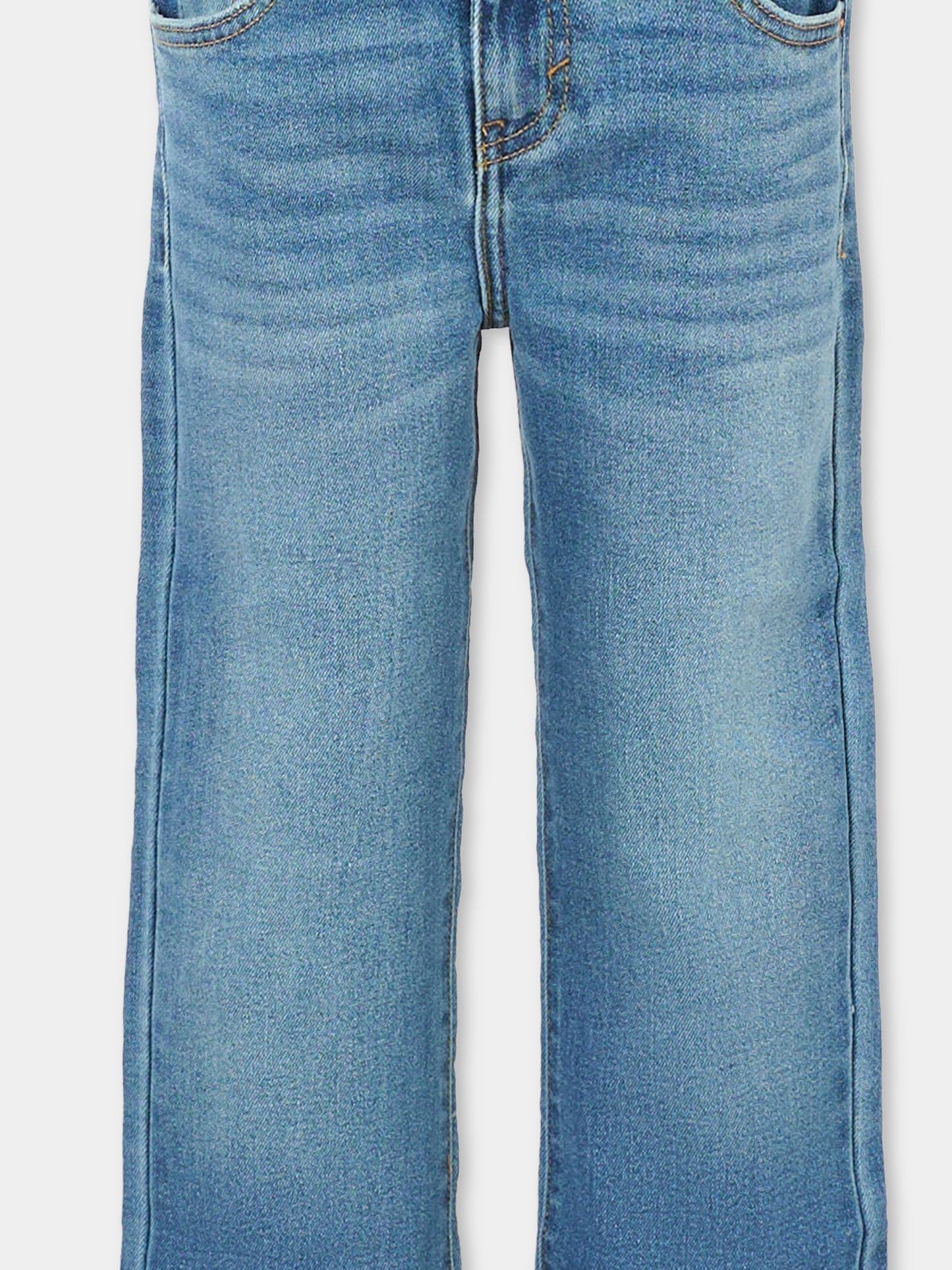 Jeans denim blu wide leg per bambina con logo,Levi's Kids,EG381 MFM