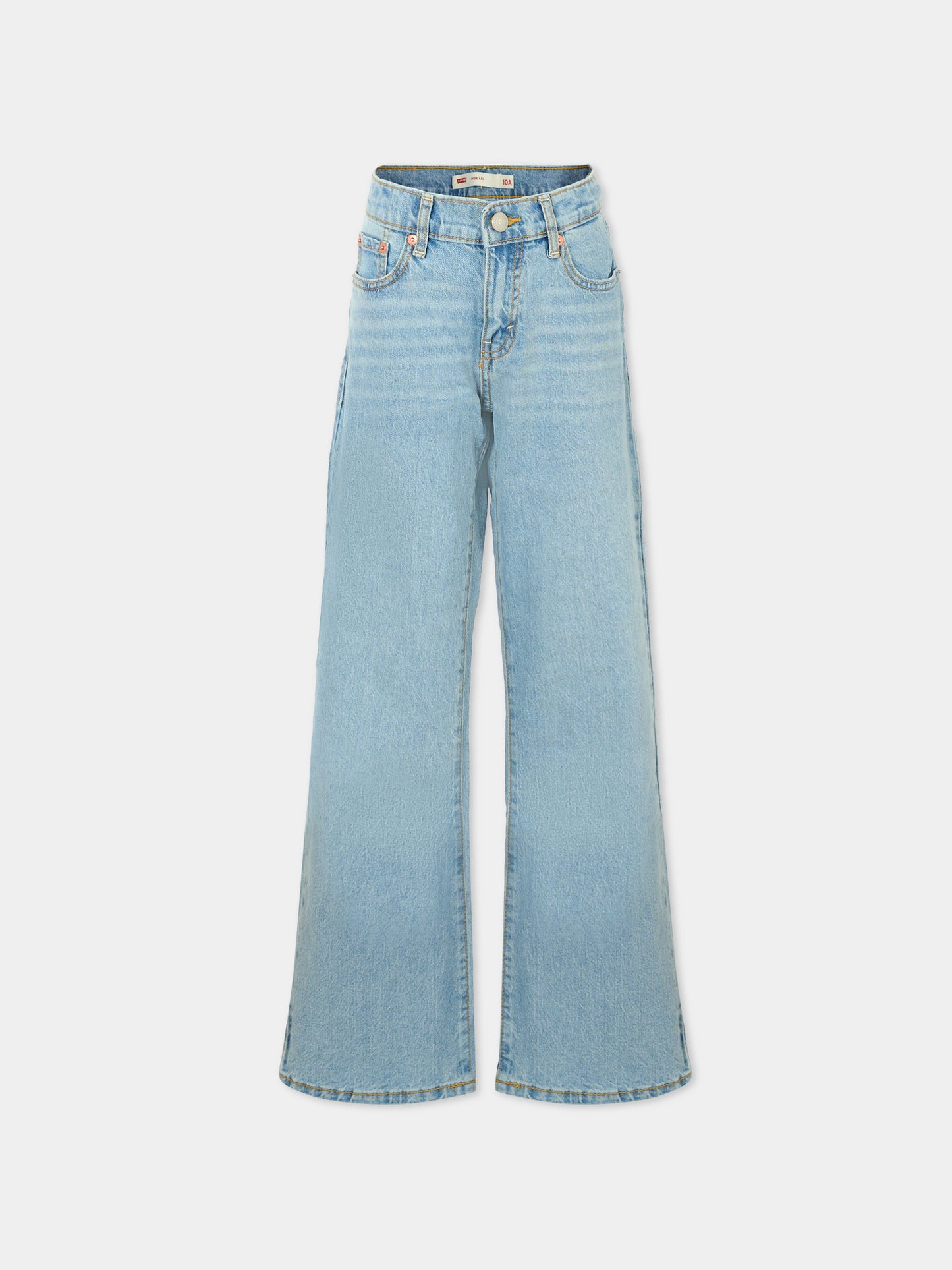 Jeans denim celesti wide leg per bambina con logo,Levi's Kids,EL007 LC0