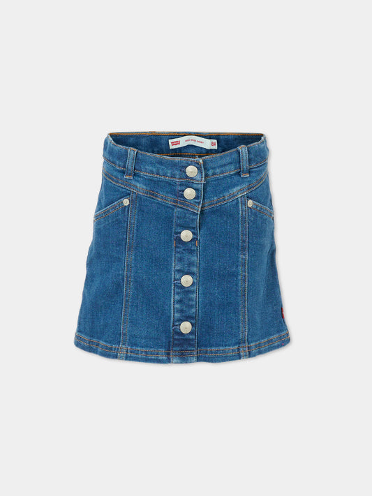 Gonna blu per bambina con logo,Levi's Kids,EN580 MFK