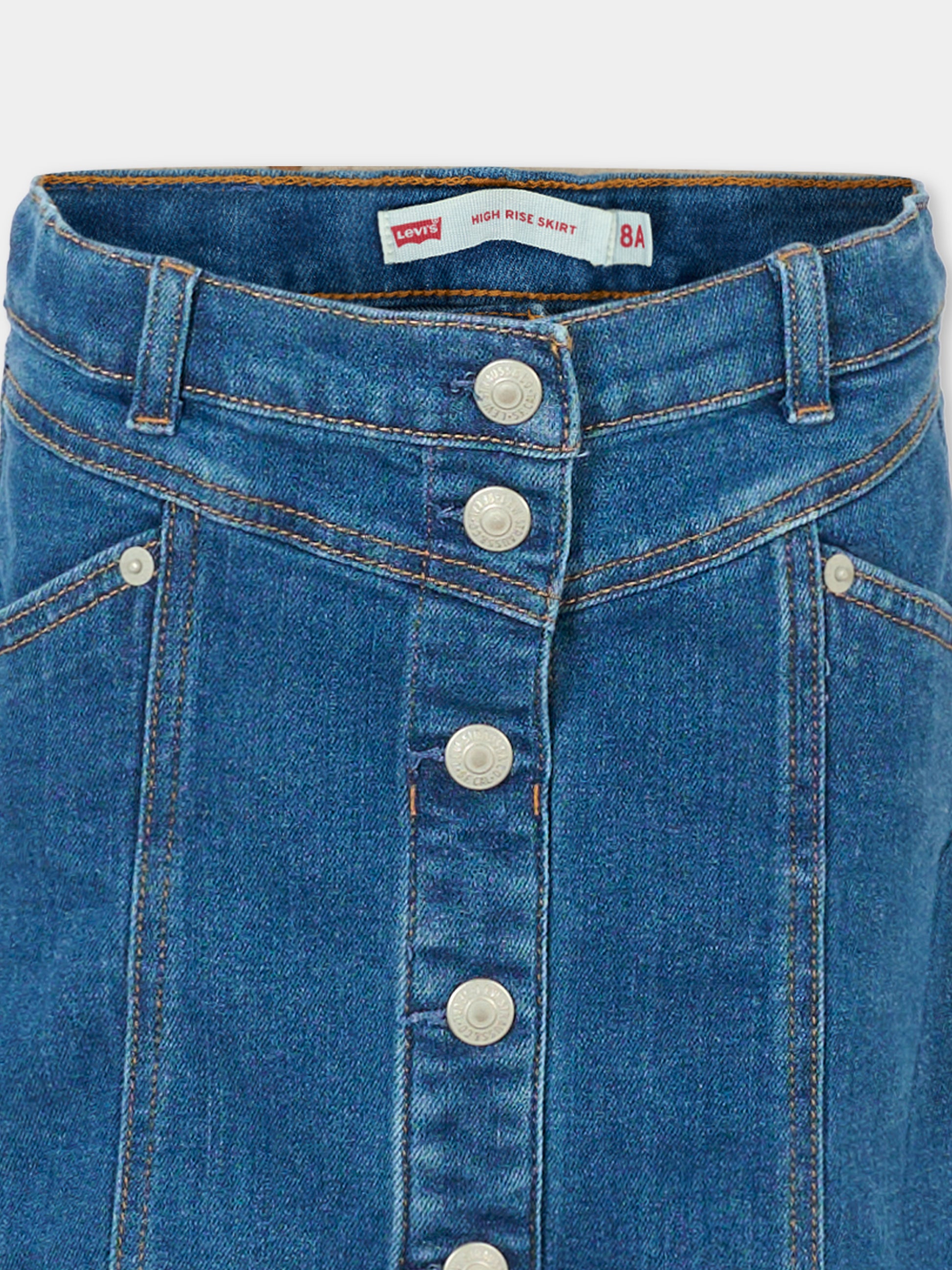 Gonna blu per bambina con logo,Levi's Kids,EN580 MFK
