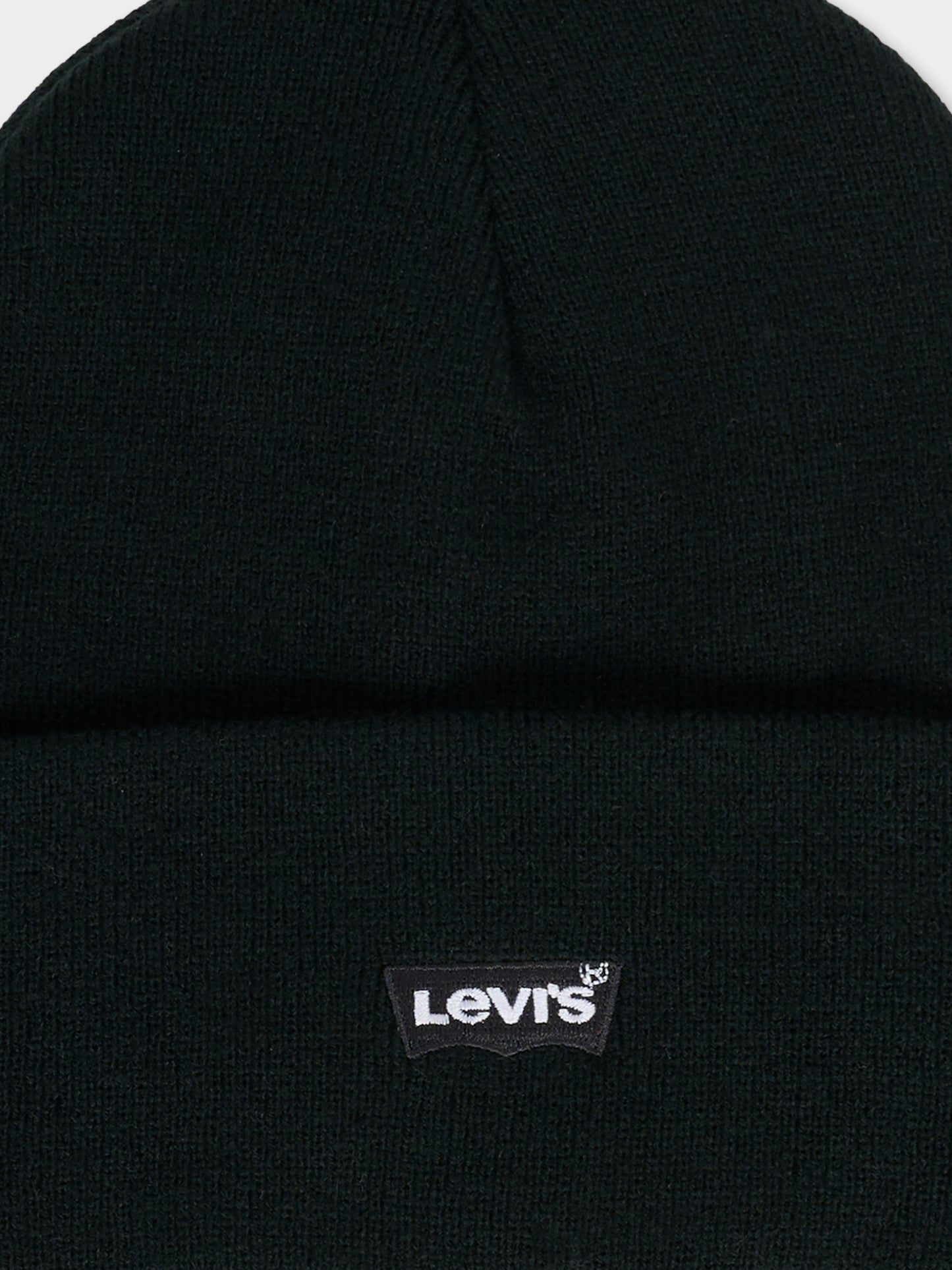 Berretto nero per bambini con logo,Levi's Kids,9A8707 023