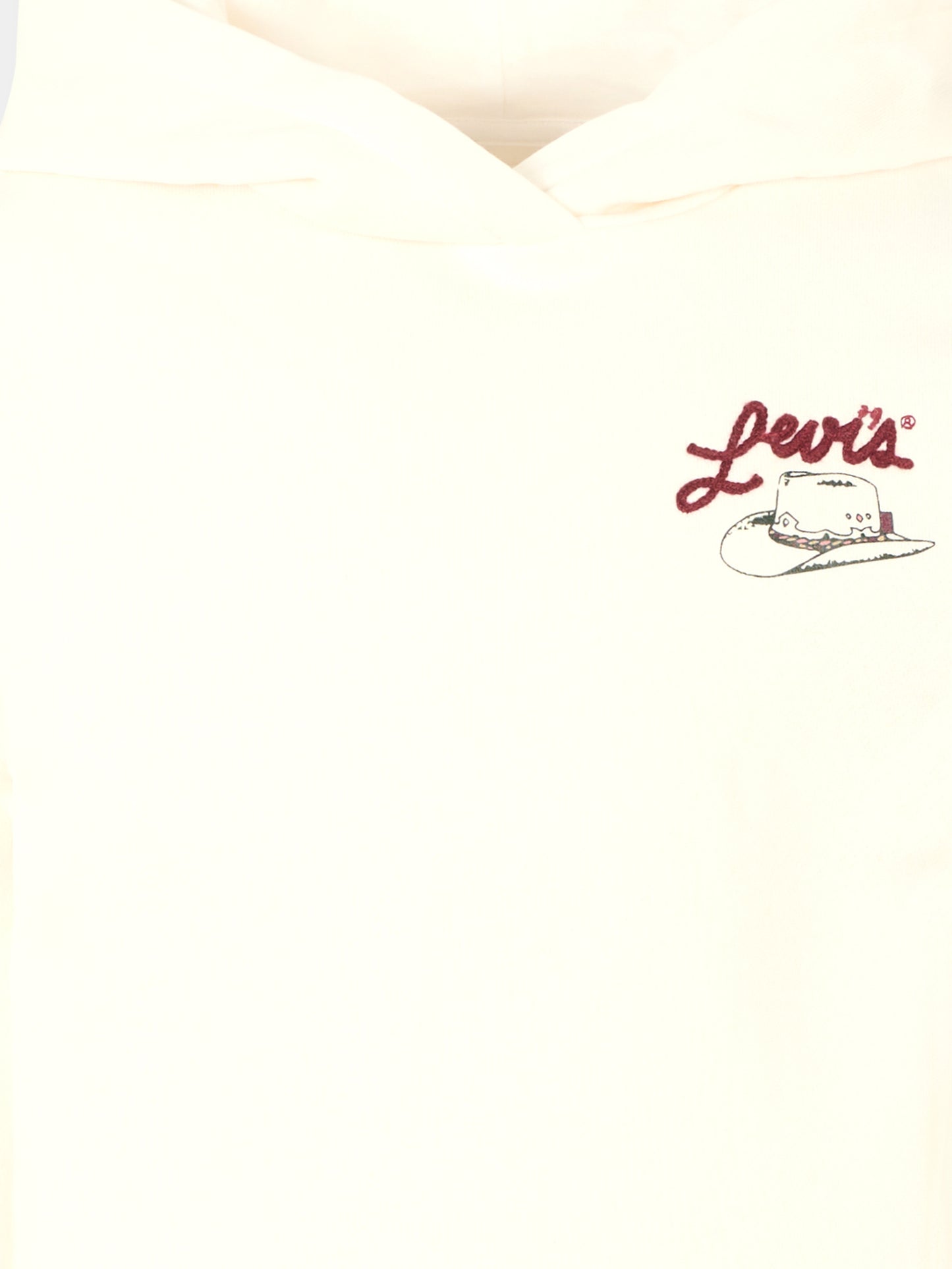 Felpa avorio per bambina con logo e cappello,Levi's Kids,EN658 W86