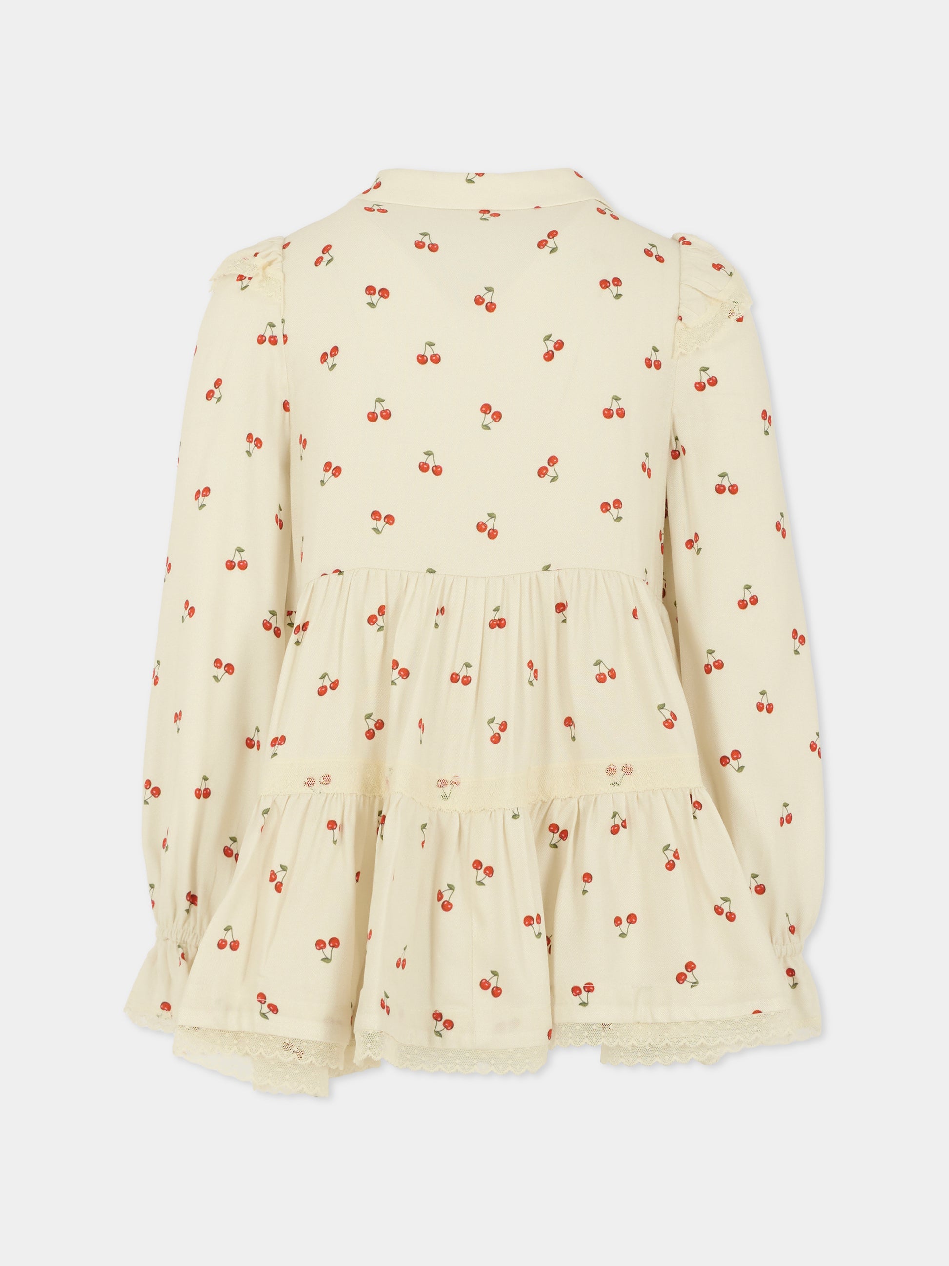 Vestito avorio per bambina con ciliegie,Philosophy,I1F902 - 6605 - P243