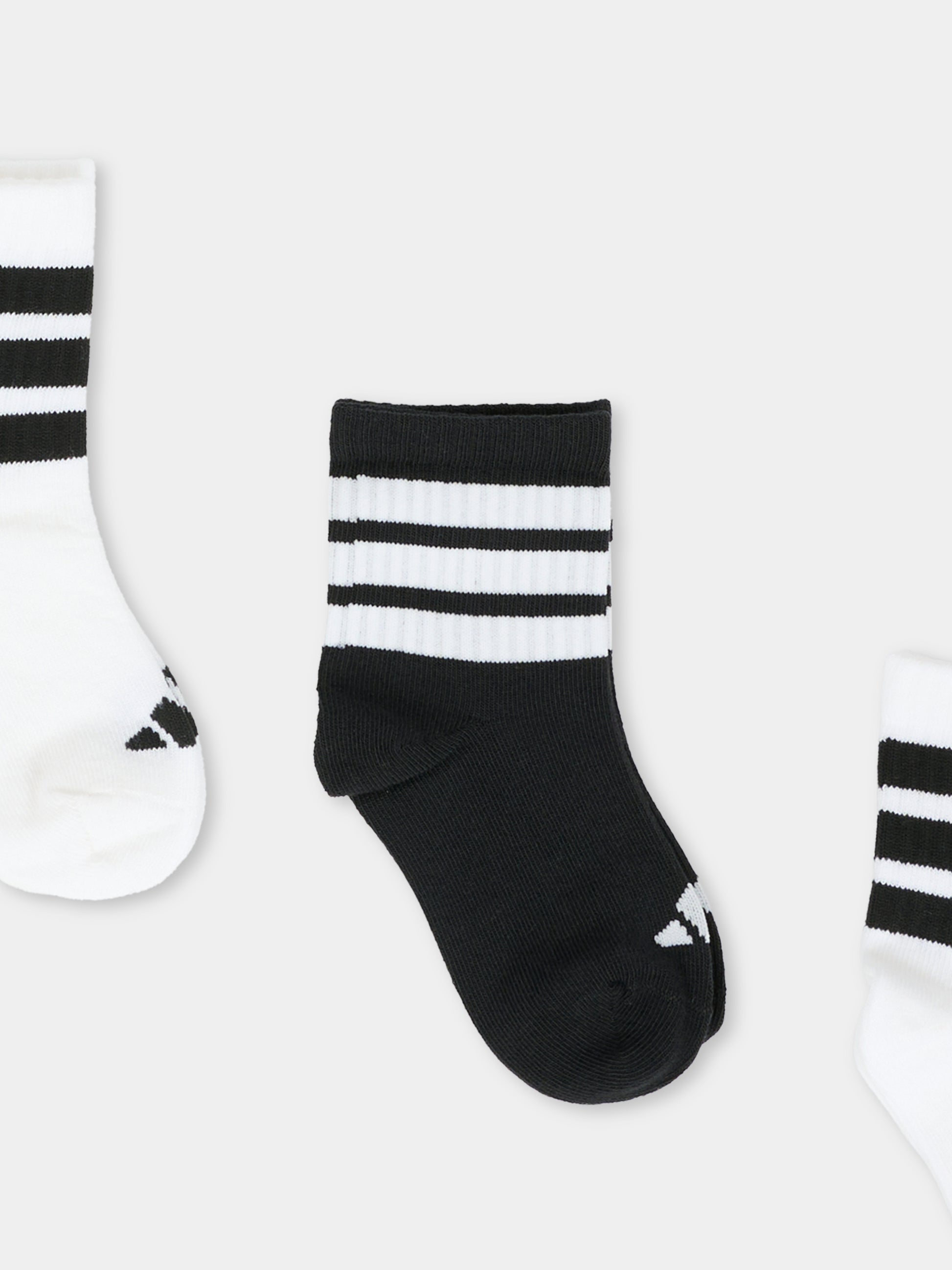 Set calze bianche per bambini con logo,Adidas,JD1349