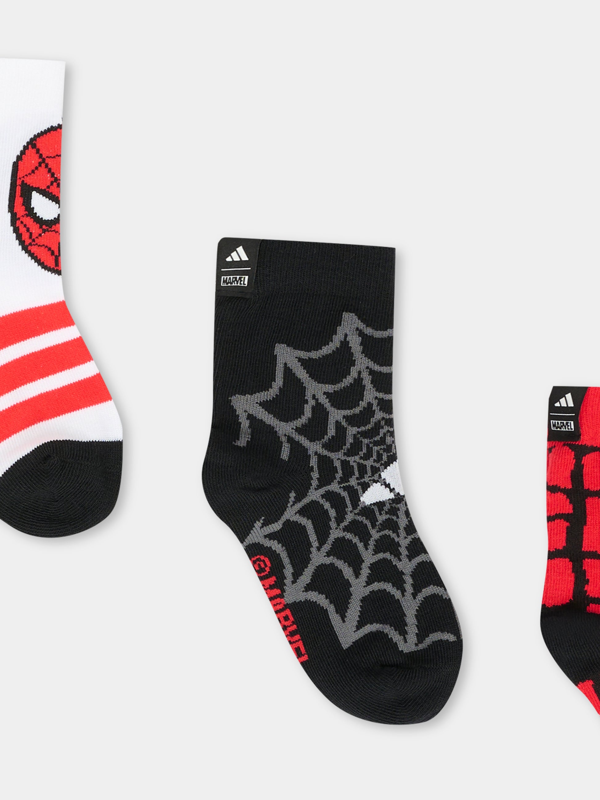Set calze nere per bambino con Spiderman,Adidas,JM1827
