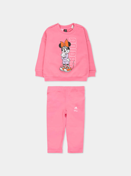 Completo fucsia per neonata con Minnie,Adidas,JY3470