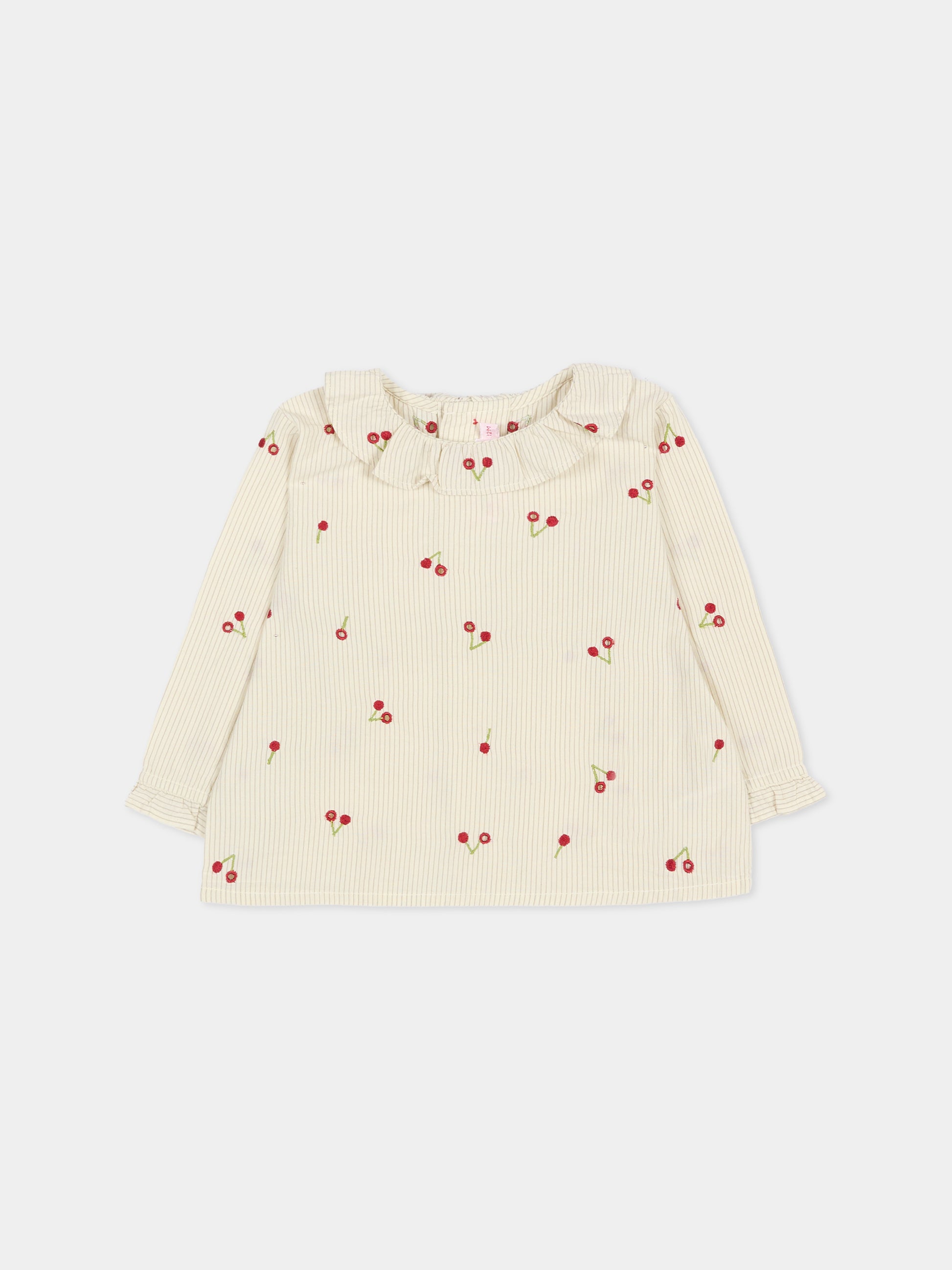 Camicia avorio per neonata con ciliegie,Bonpoint,W05XBLW00006 151E