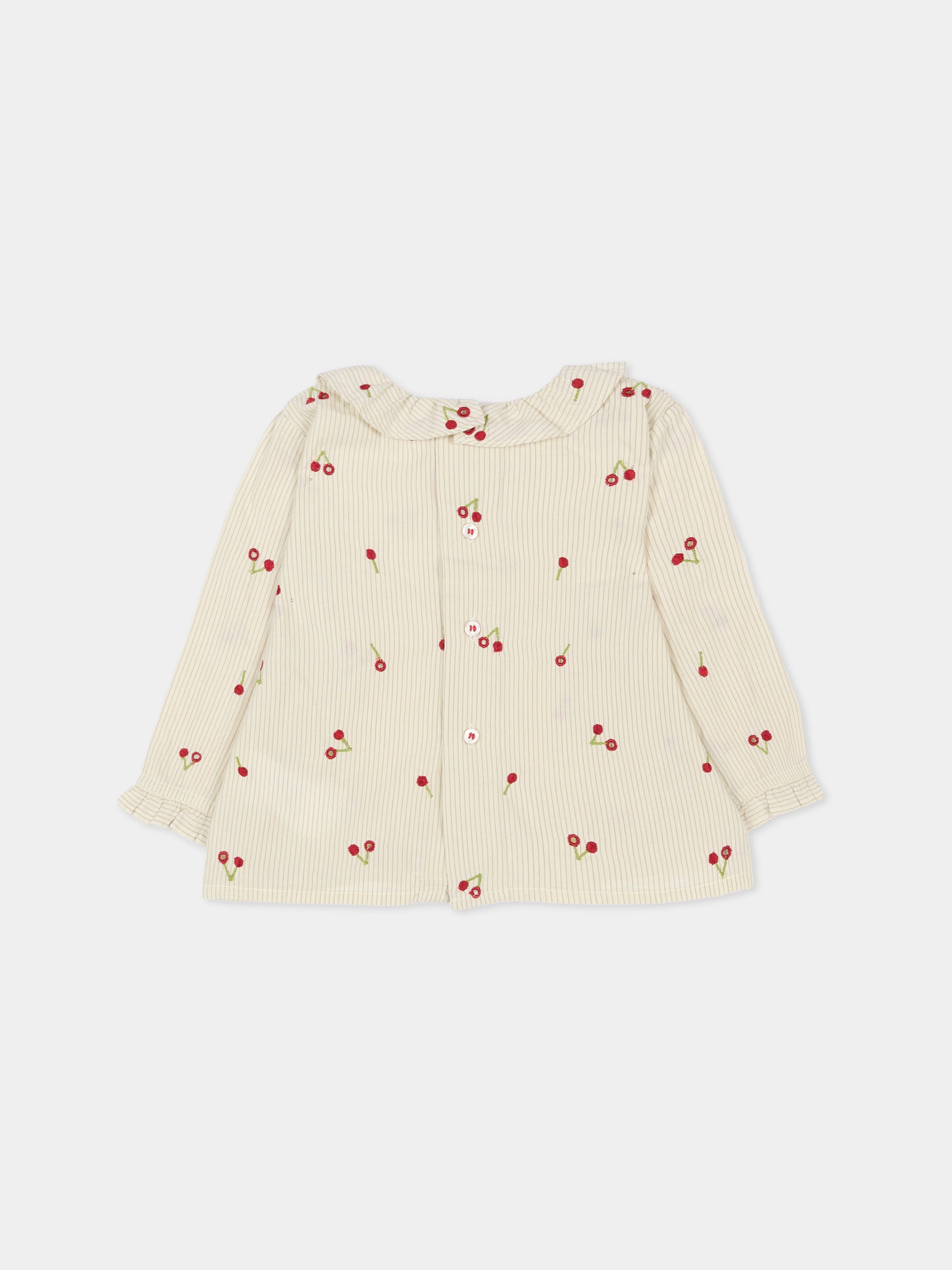 Camicia avorio per neonata con ciliegie,Bonpoint,W05XBLW00006 151E