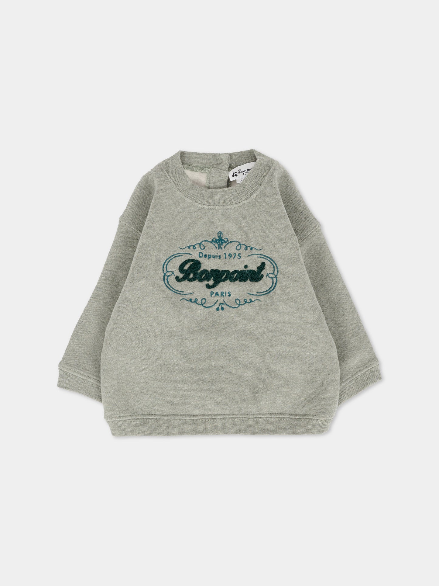 Felpa grigia per neonato con logo,Bonpoint,W05YSWK00003 143