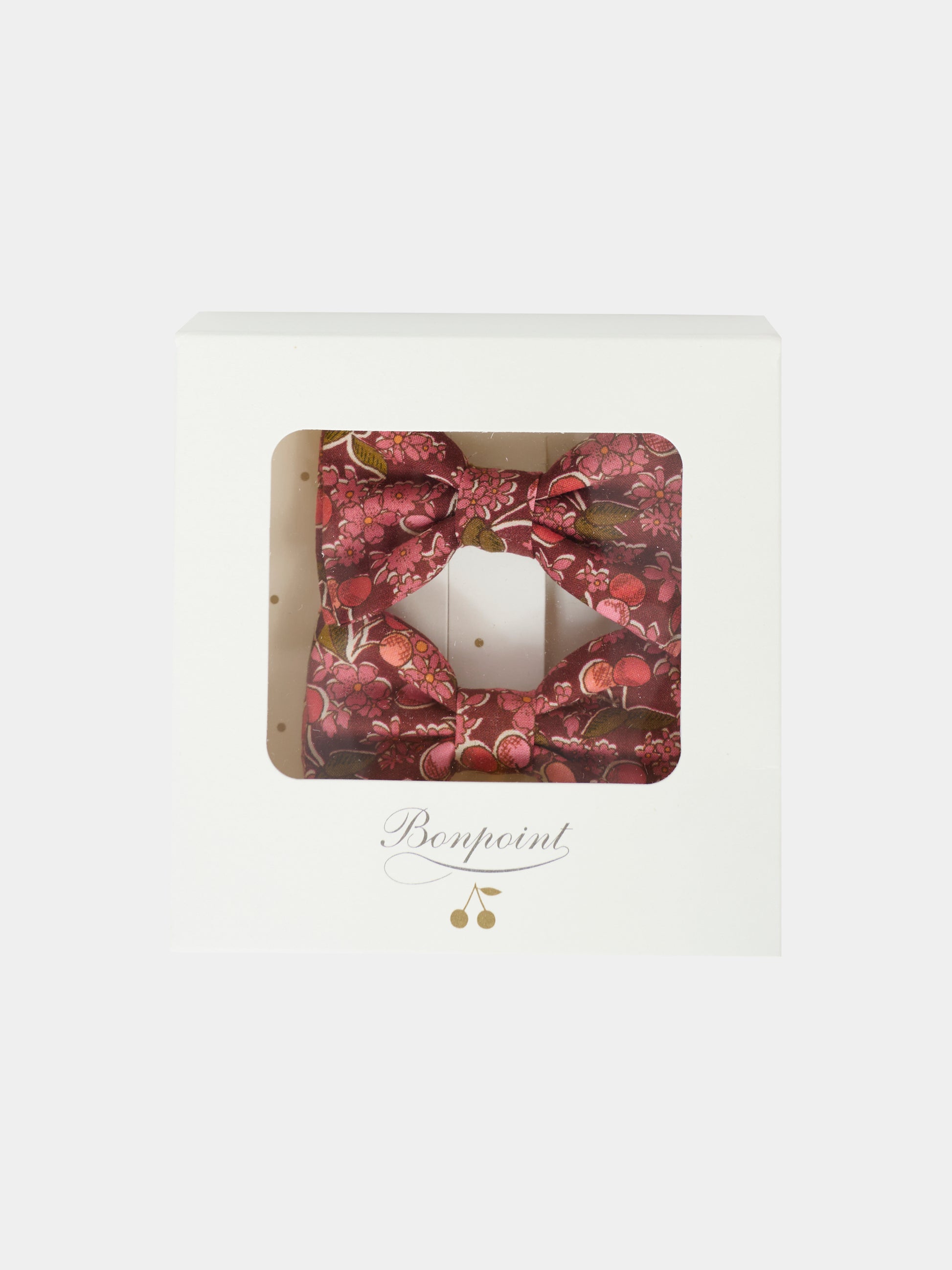 Set fermagli bordeaux per bambina con ciliegie,Bonpoint,W05GHAW00021 651D