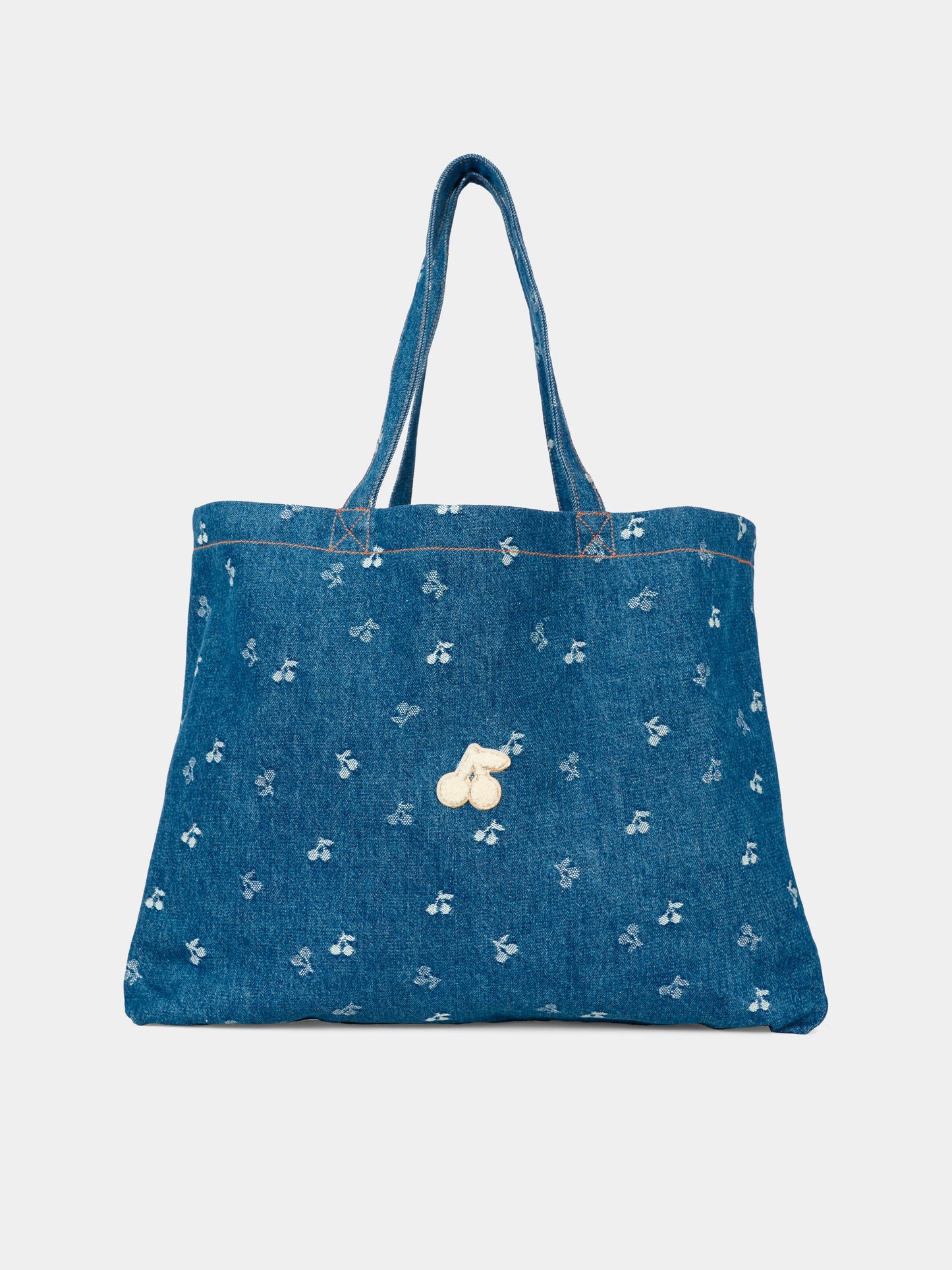 Borsa reversibile denim per bambina con ciliegie,Bonpoint,W05GBAW00008 617