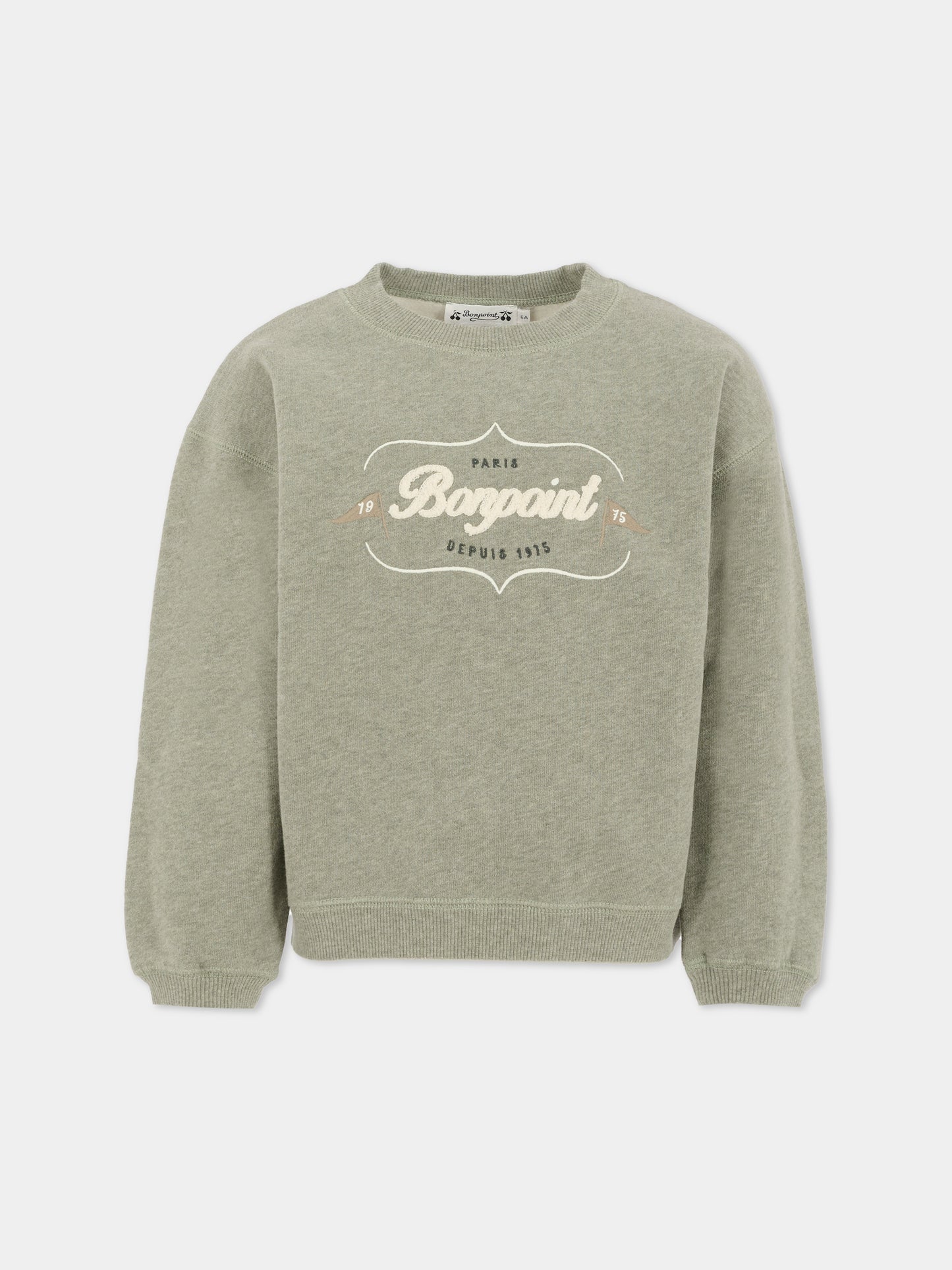 Felpa grigia per bambino con logo,Bonpoint,W05BSWK00003 143