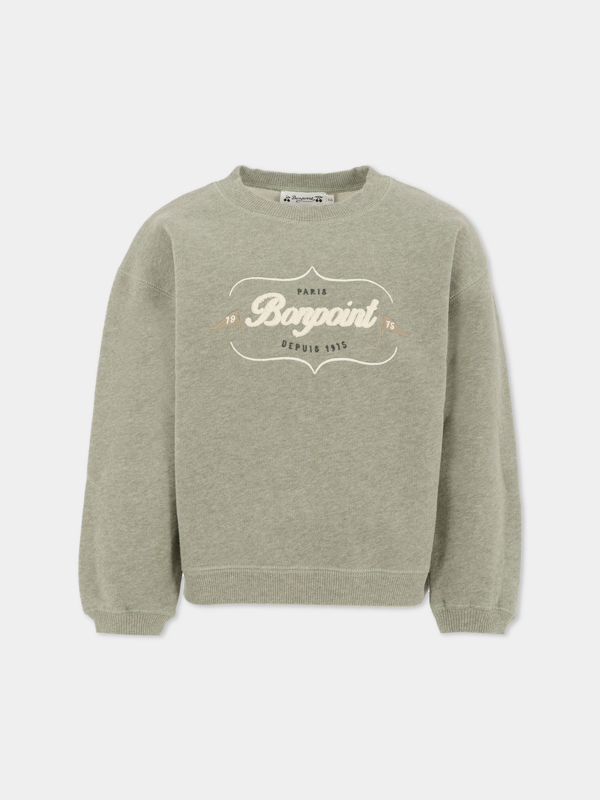 Felpa grigia per bambino con logo,Bonpoint,W05BSWK00003 143